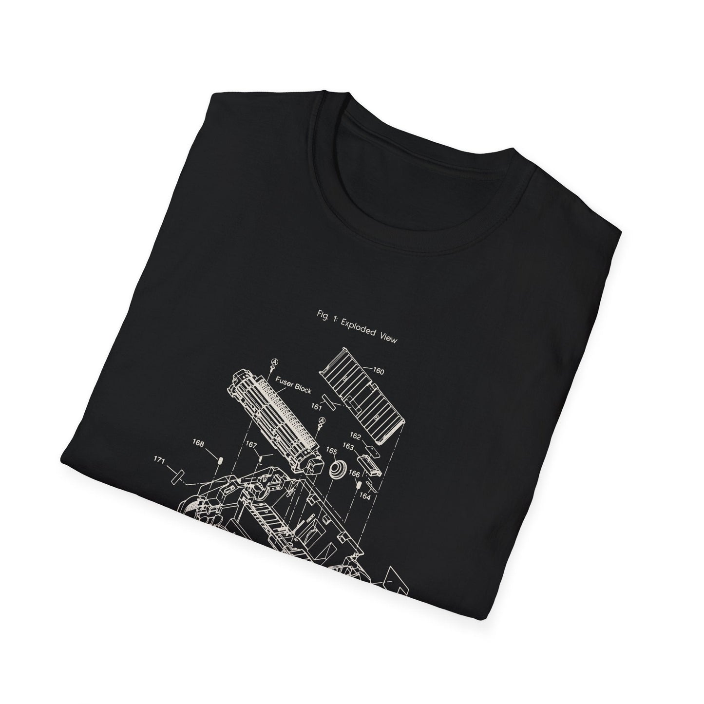 Unisex Cotton T-Shirt Vintage Home Printer Blueprint Tee Home Printer Works 4 Microdots Slogan