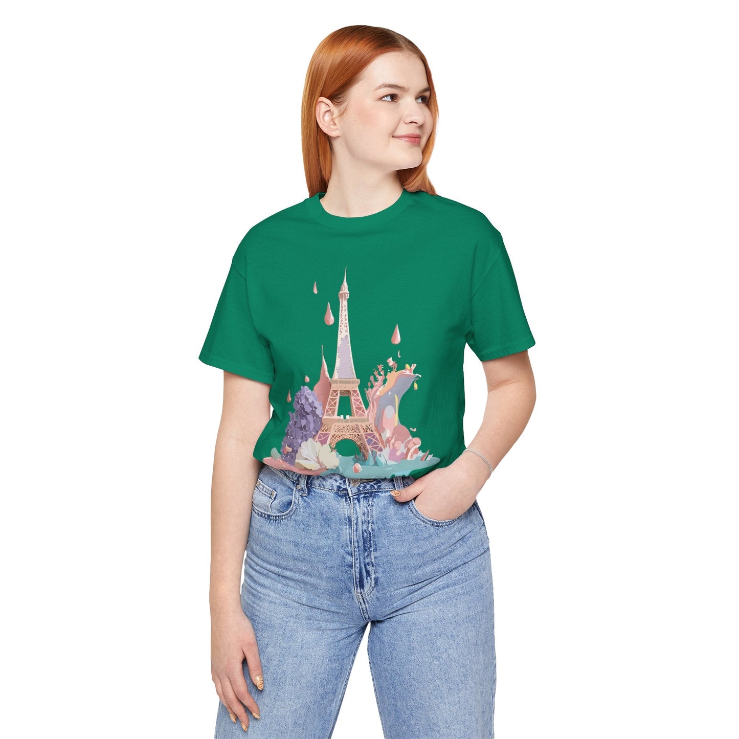 Paris Graphic Tee Unisex Short Sleeve Shirt With Vintage Inspired Adelpha Artwork