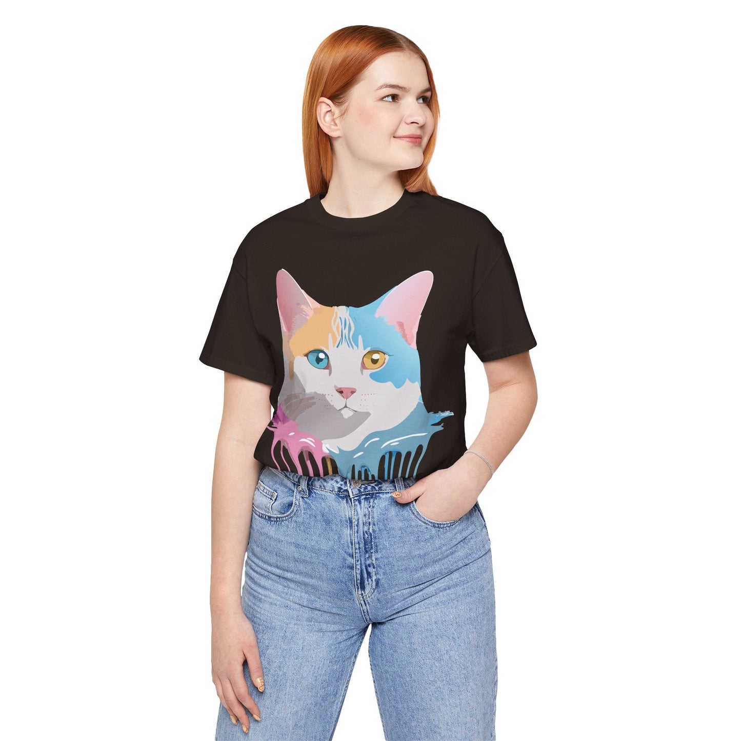 Unisex Cat Shirt Graphic Tee With Vintage Adelpha Art Design