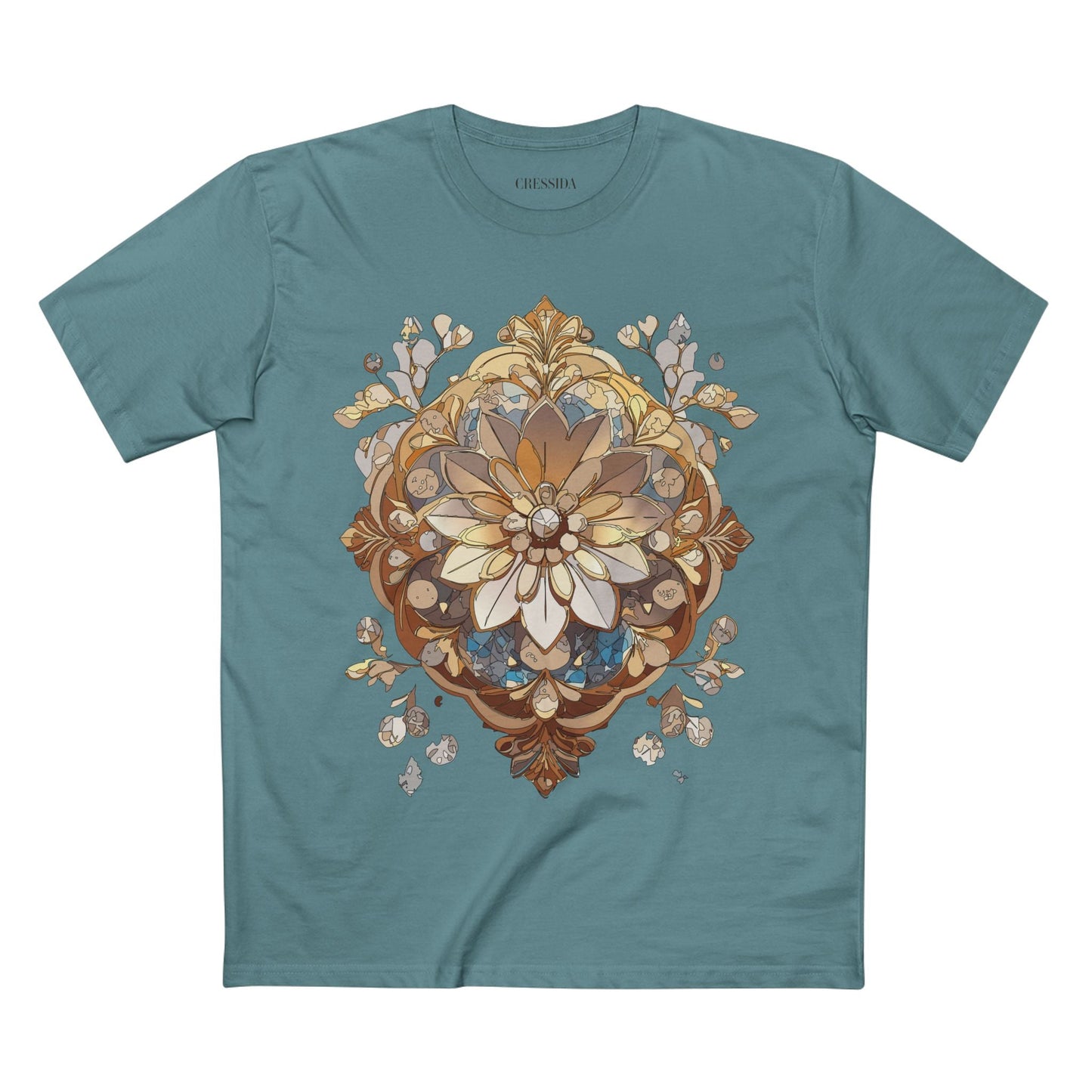 Floral Graphic T-Shirt Unisex 100 Cotton Art Design with Antique Flowers Tee 18