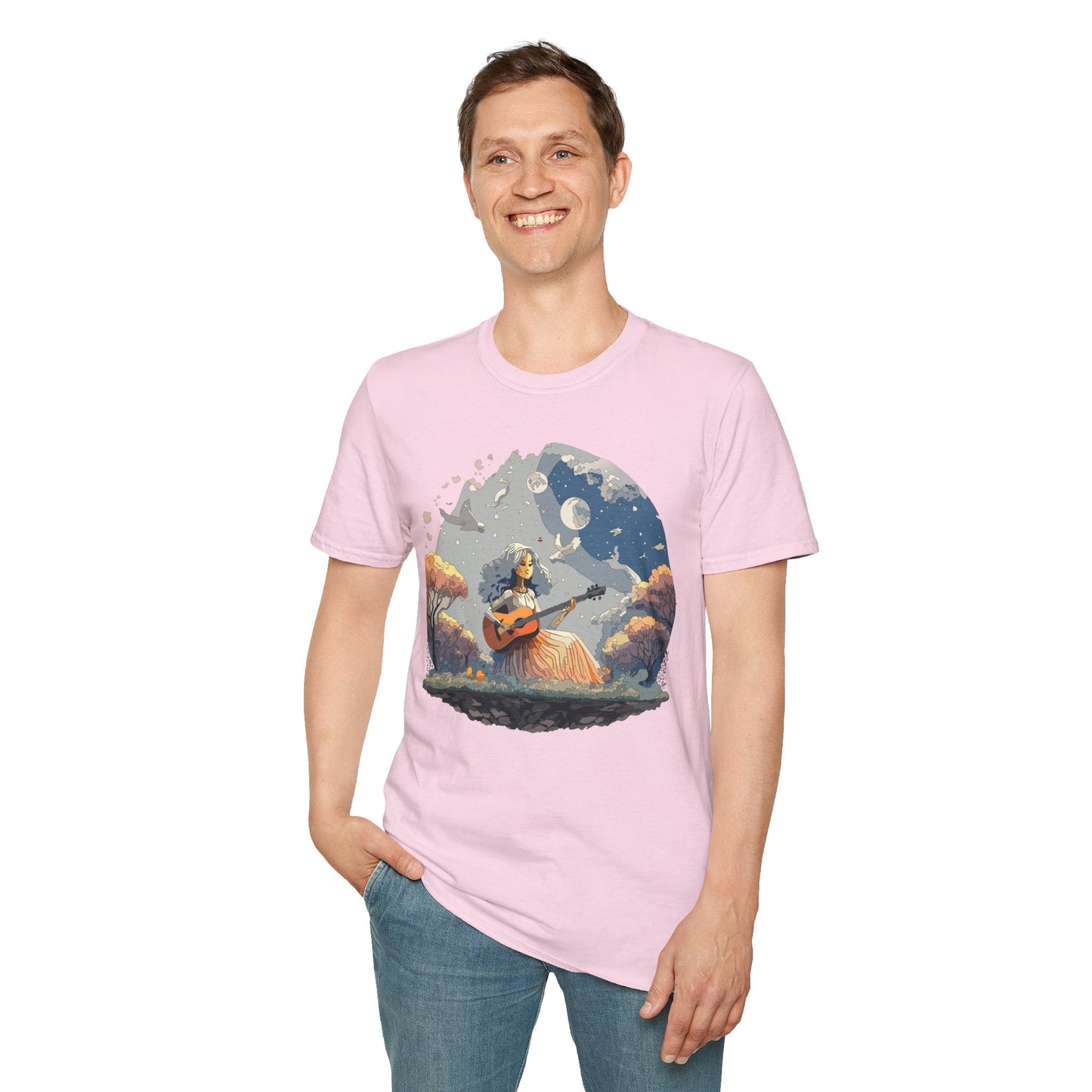 Womens Graphic T Shirt Art Design Tee Unisex Softstyle Cotton Shirt Everyday Comfort Durable Wear
