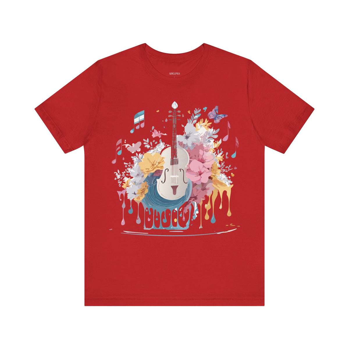 Music Graphic Unisex Cotton Bella+Canvas Tee with Art Design m83