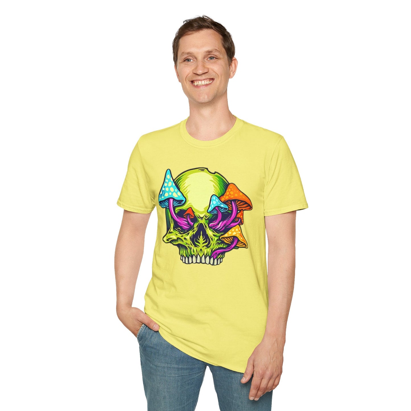 Skull Graphic Unisex Cotton T-shirt with Skeleton Artwork Design 19