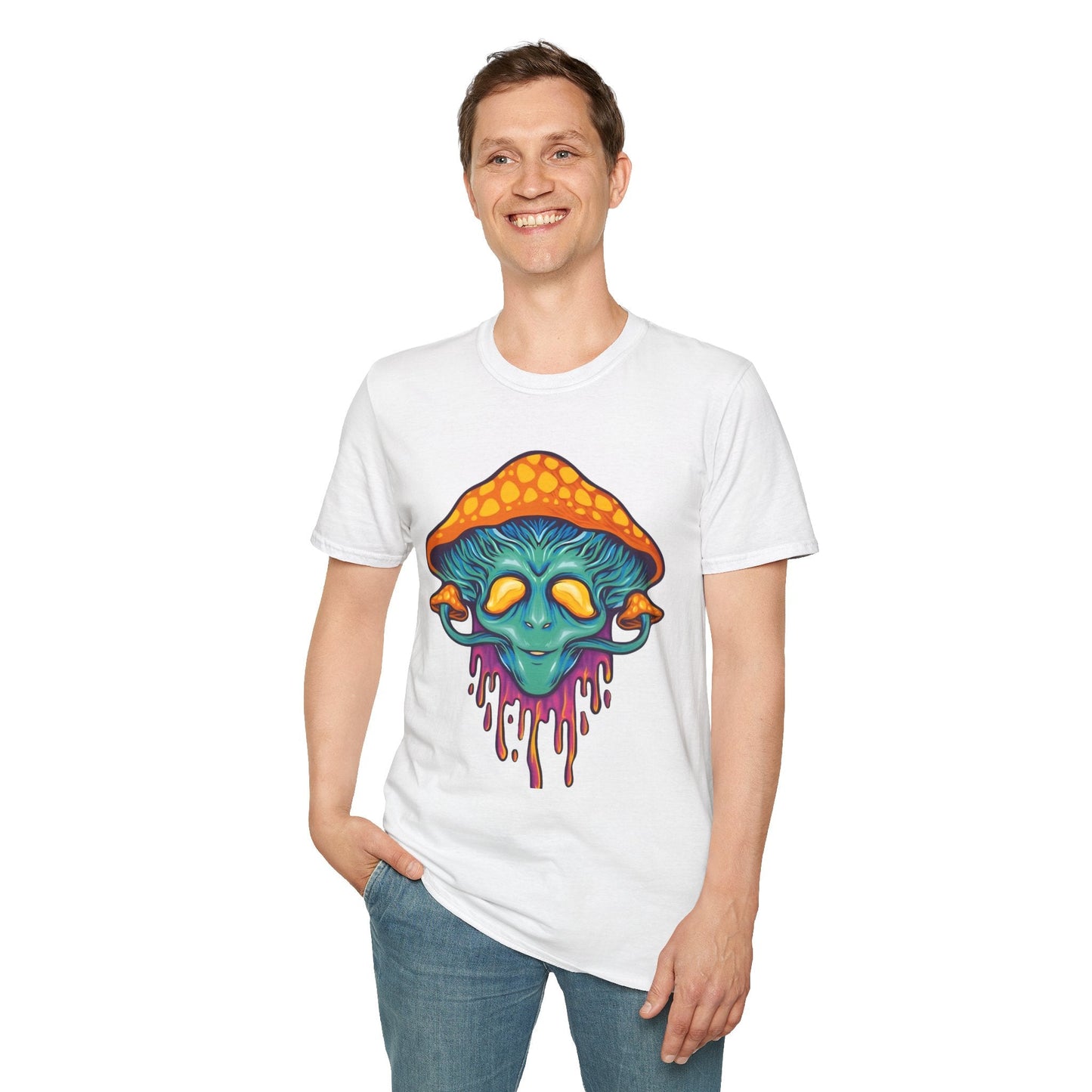 Mashroom T Shirt Unisex Funny Mushroom Design Tee 100 Percent Cotton Softstyle Collection