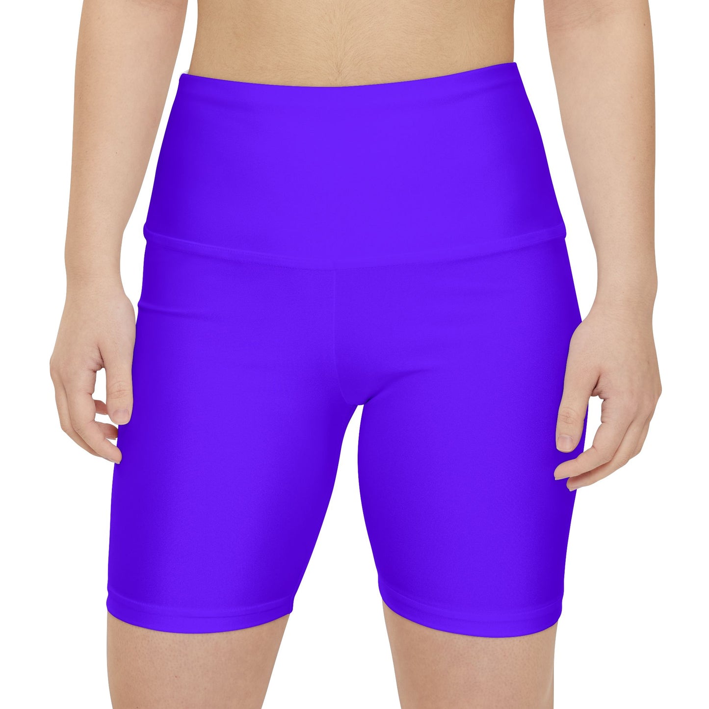 Electric Indigo Violet Purple Women's Workout Shorts — High-Waist Bike Shorts for Gym & Yoga