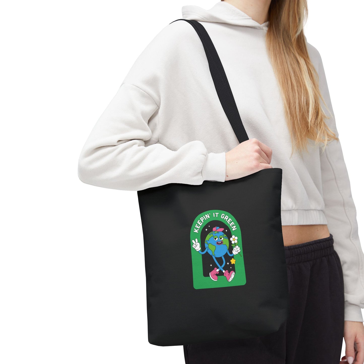 ECO BLACK COLOR CANVAS BAG HIGH-QUALITY 100% SPUN POLYESTER 3 SIZES BAG-E6