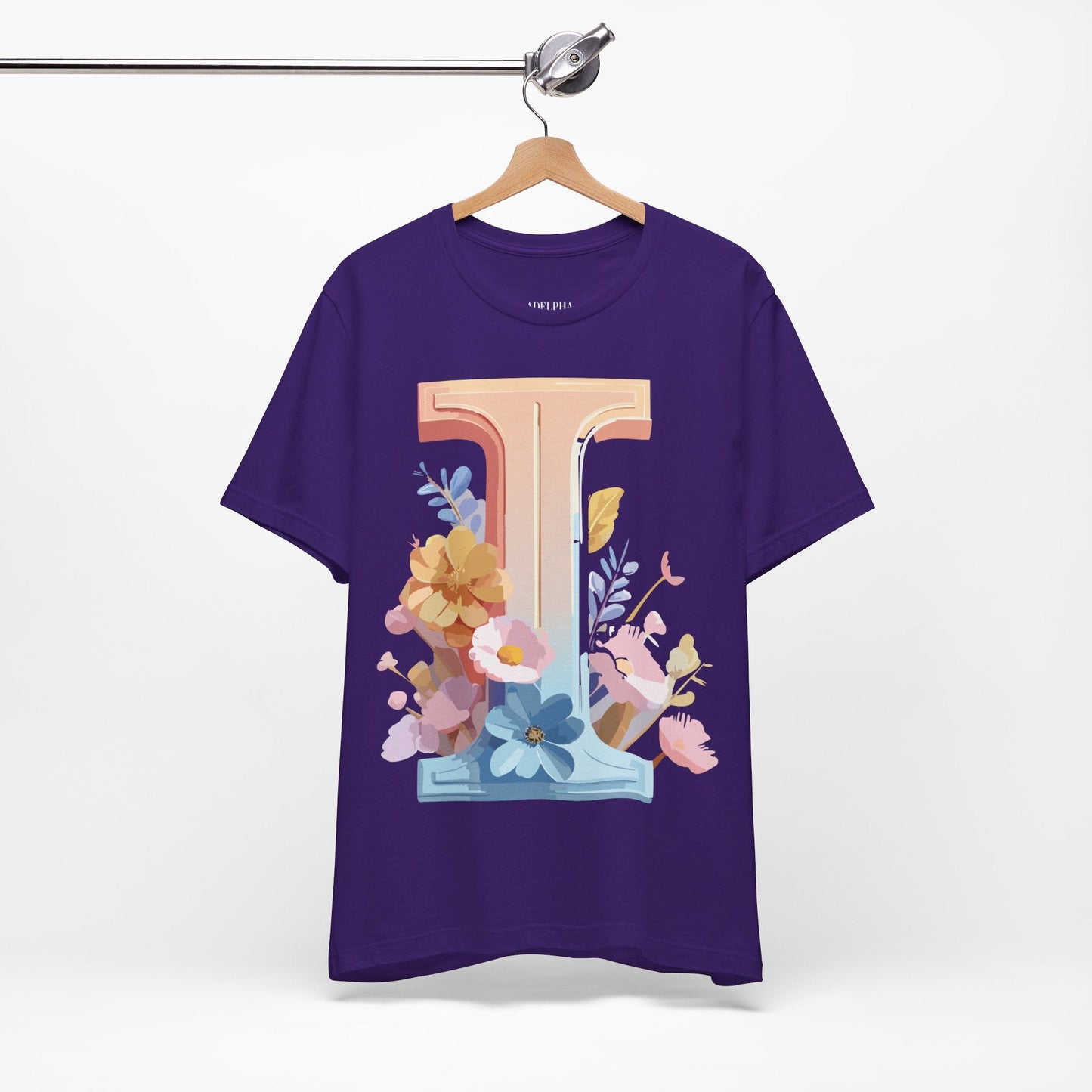 Letter I Shirt Graphic Tee Unisex Vintage Inspired Adelpha Art Design Short Sleeve Tee