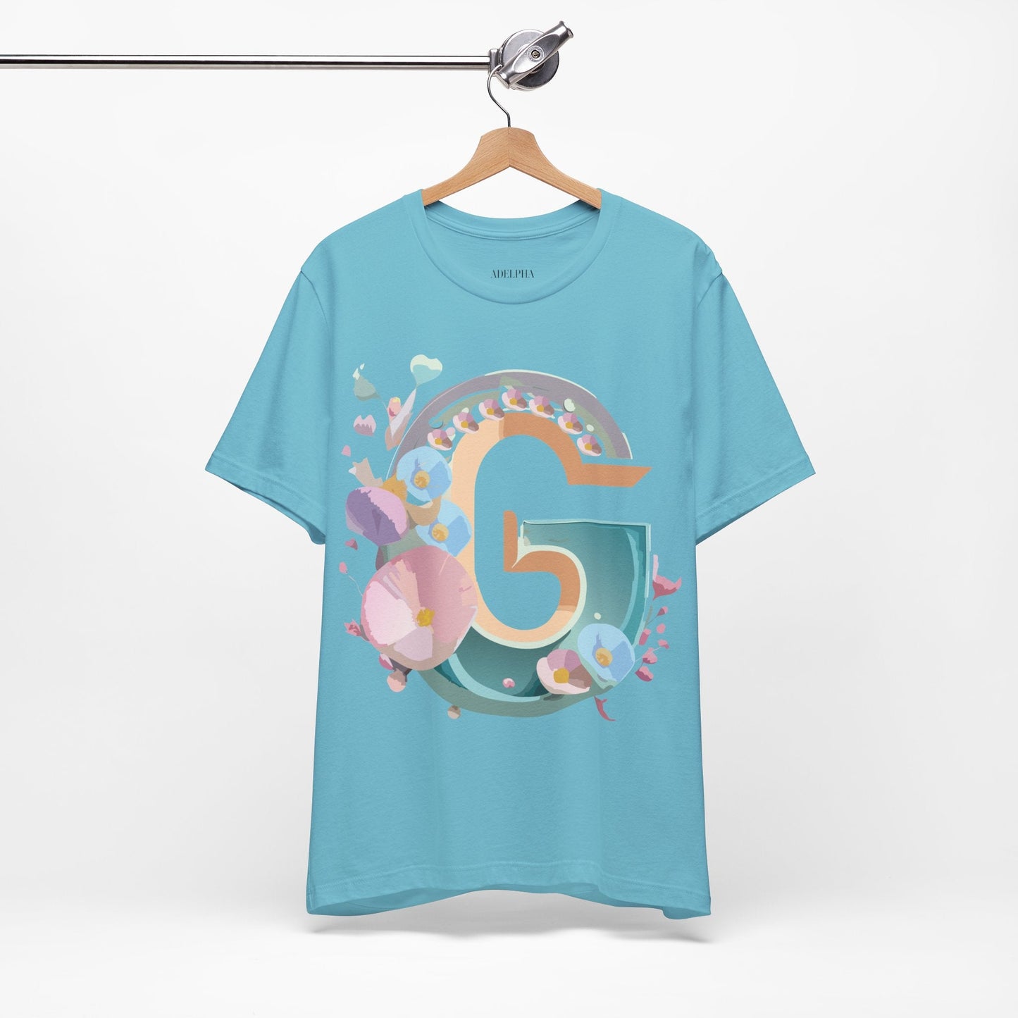 Letter G Graphic Tee Unisex Jersey Short Sleeve From Adelpha Art Design Vintage Inspired Shirt