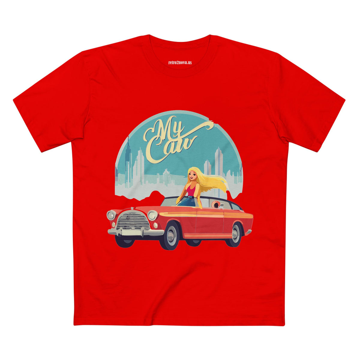 Retro Car Vintage Graphic Tee Staple Unisex 100 Cotton Tee Shirt - RC-13