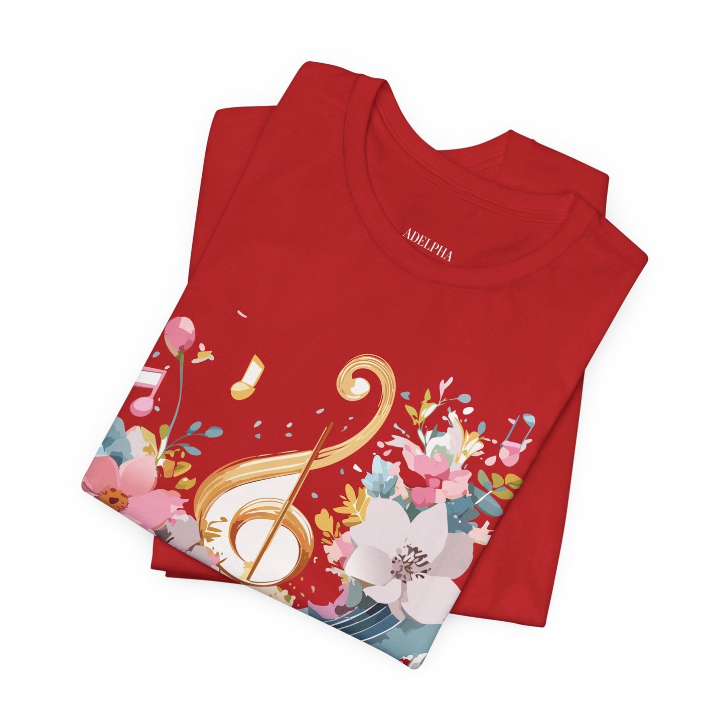 Music Graphic Unisex 100 Cotton Vintage Art with Musical Elements Tee 65