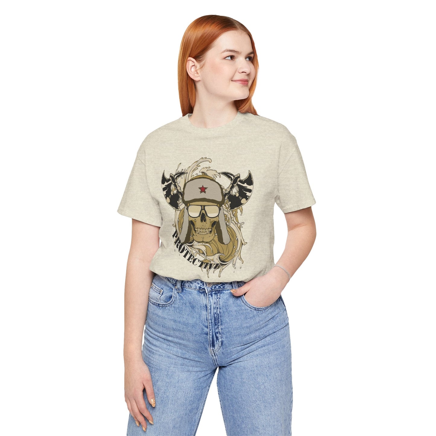 Viking Skull Graphic with Horned Helmet T-Shirt Captain Design Tee Art-41