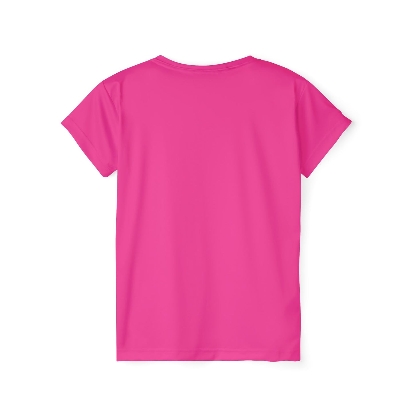 Dragonfruit Pink Women's Sports Jersey Short Sleeves 100% Poly Solid Hot Pink Color Print Athletic Tee