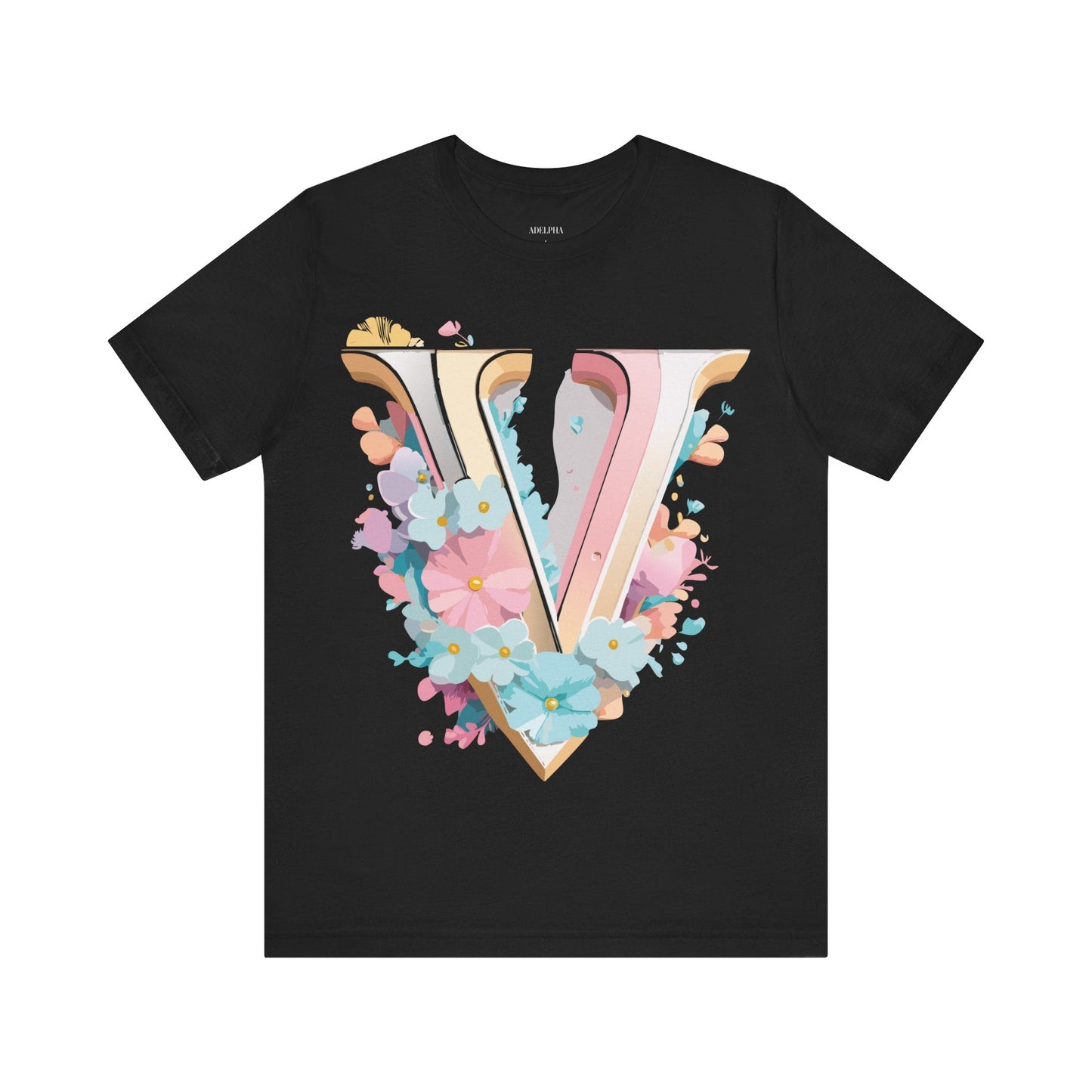 Letter V Graphic Tee Unisex Jersey Short Sleeve Vintage Inspired Art Design