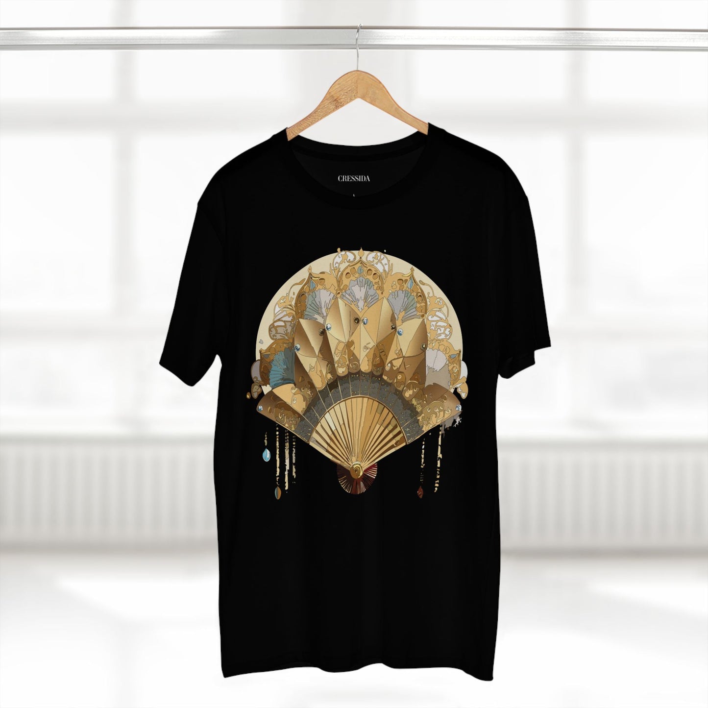 Antique Fan Graphic Design T-Shirt Unisex 100 Cotton Floral Carnival Artwork Tee 20