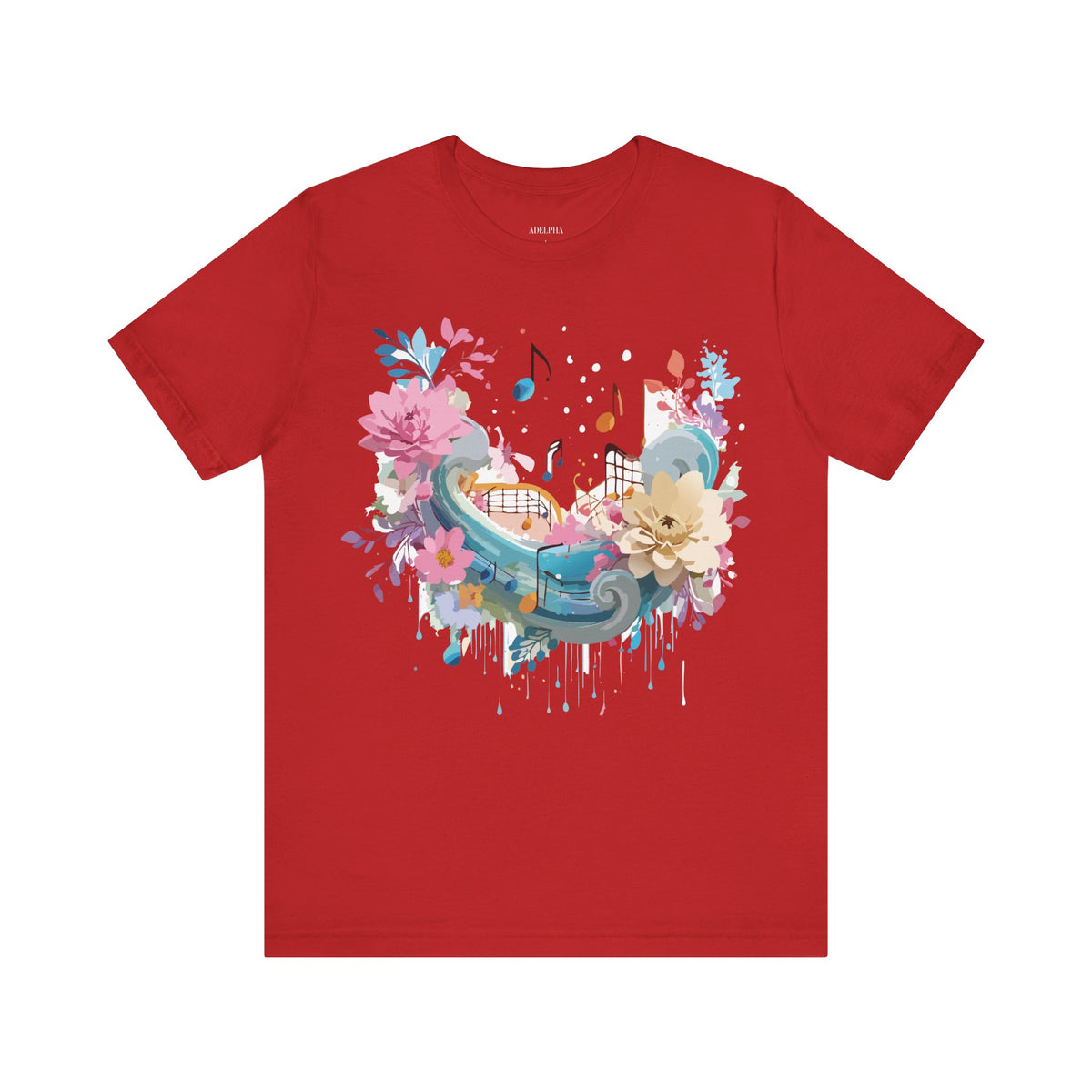 Music Graphic Unisex Cotton Bella+Canvas Tee with Art Design n177