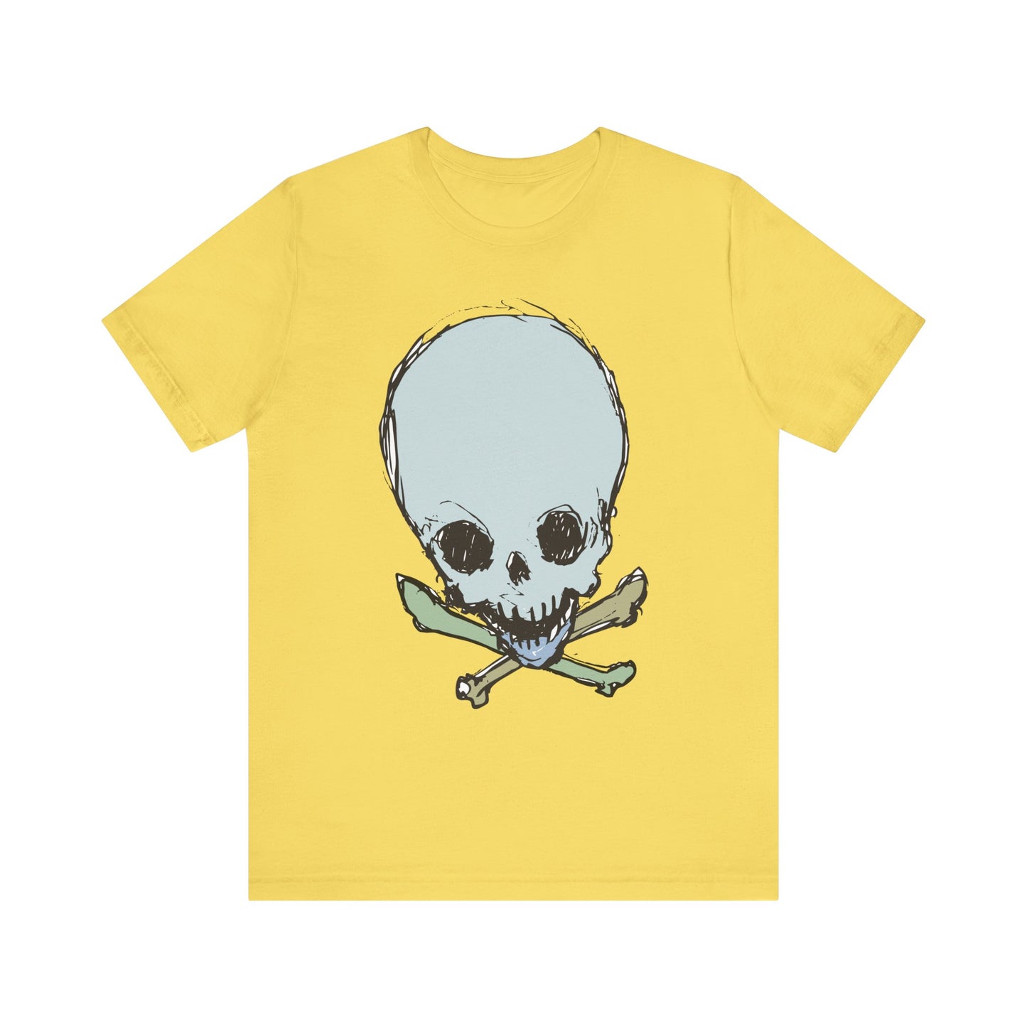 Lt Blue Skull Graphic Design Tee, Skull Shirt, Vintage Tees, Art Design T-Shirt, Vintage Graphic Tee, Art Shirts with Skulls
