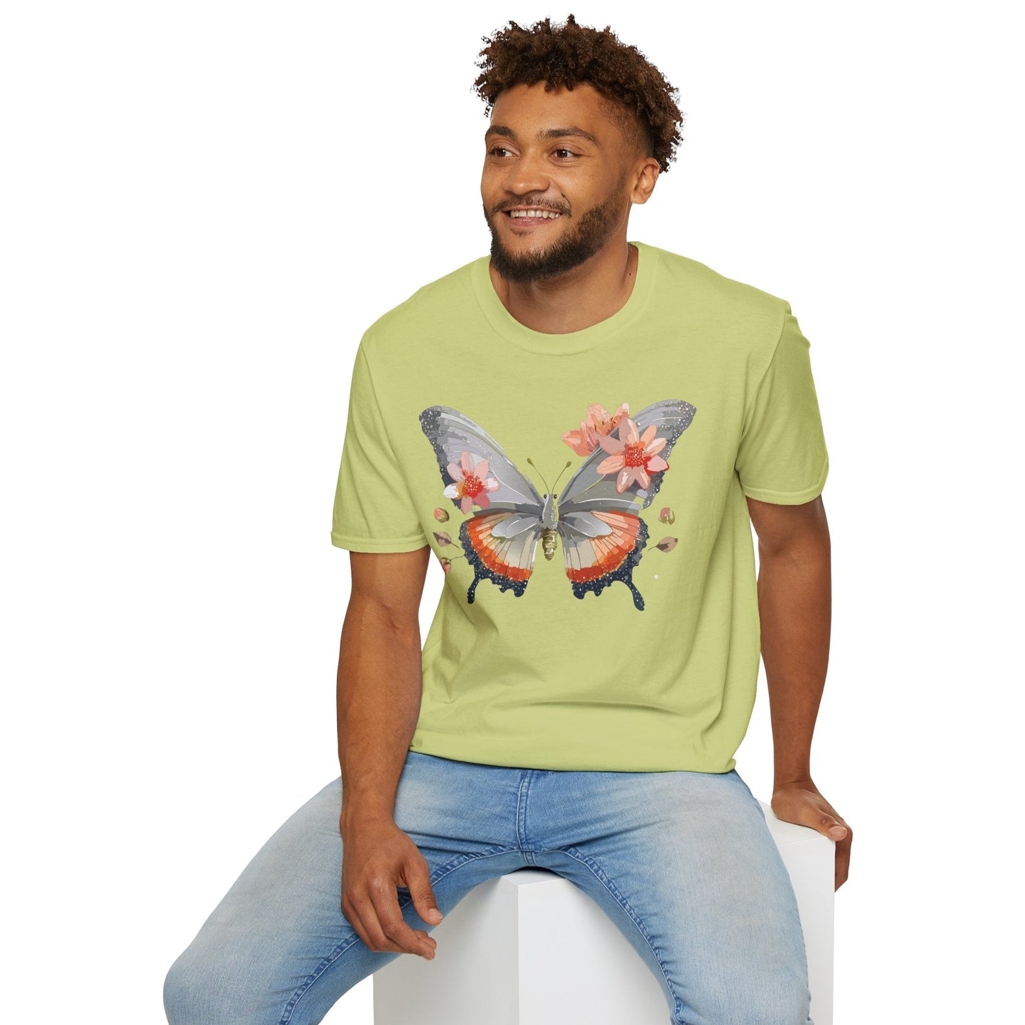 Monarch Butterfly T Shirt Unisex Softstyle Gildan 64000 100 Percent Ring Spun Cotton Tee