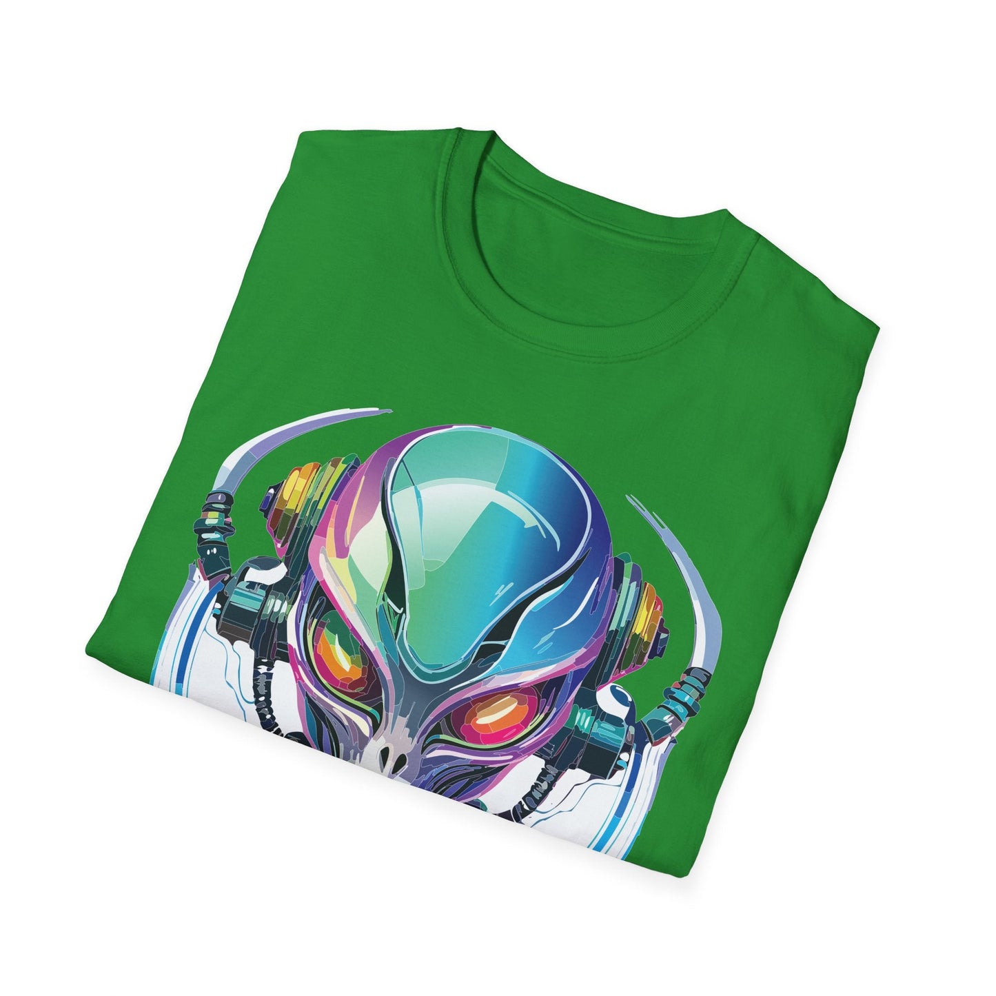 Alien Graphic Unisex Cotton Softstyle UFO Artwork Tee 3