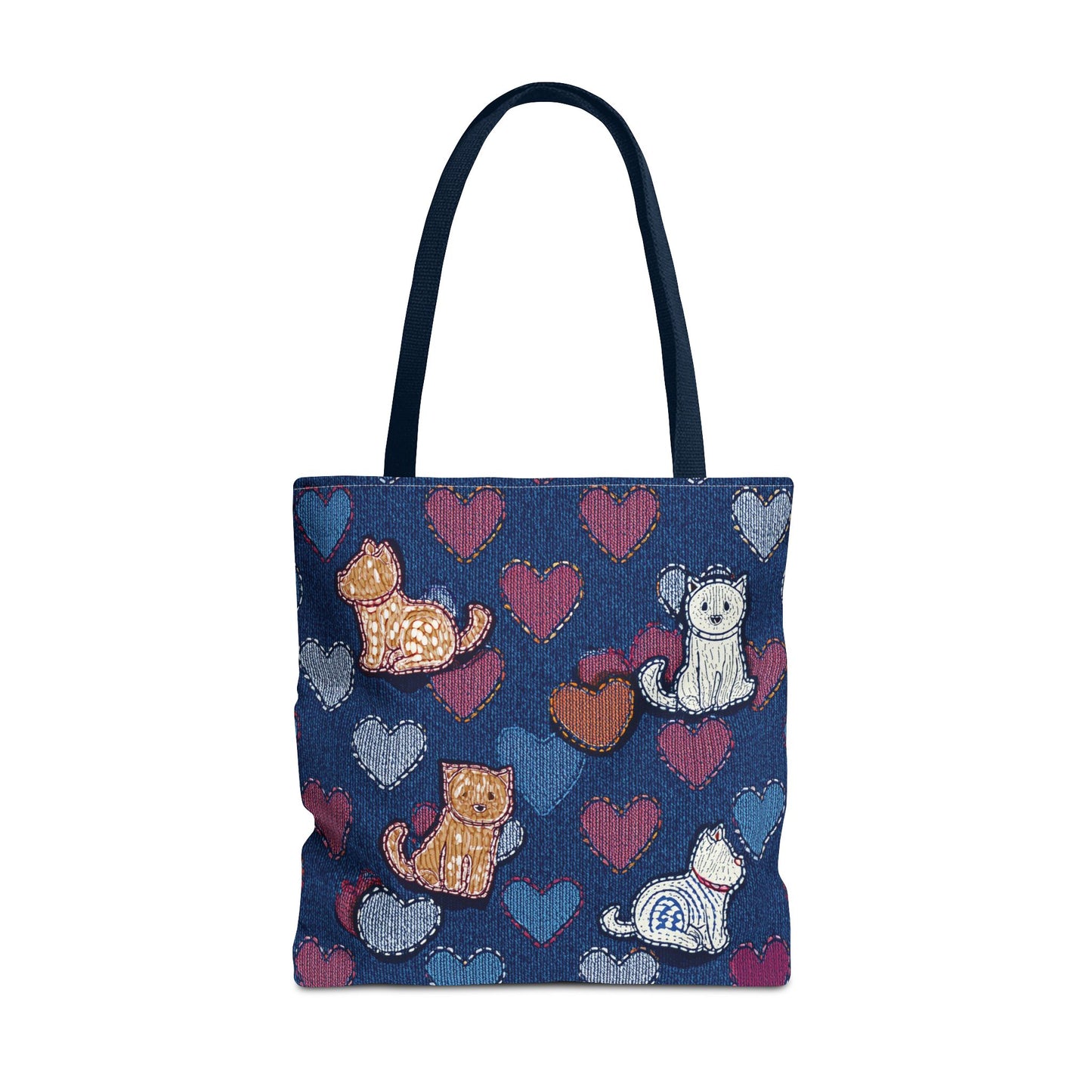 Love Day Graphic Design Denim Fabric Imitation Print Unisex Canvas Bag POLY 3 Sizes Tote Bag 201-3