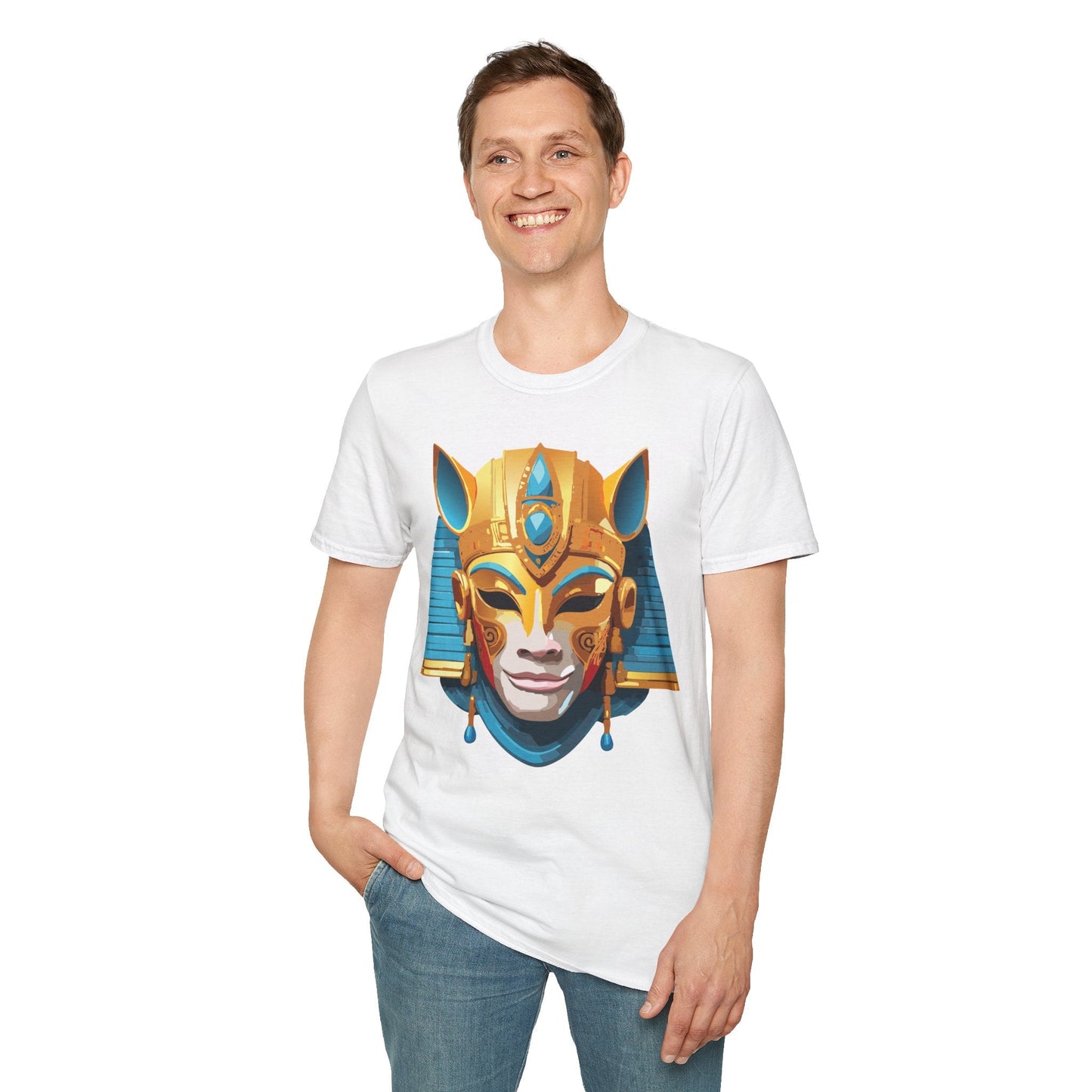 Mask Tee Shirt Unisex Gildan SoftStyle 64000 Cotton T Shirt Masquerade Design Art Graphic