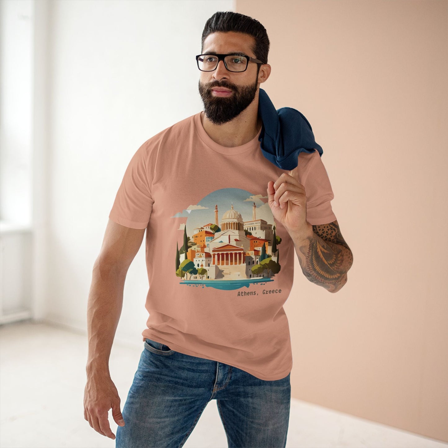 Greece Travel Shirt Unisex Premium Cotton Tee With Original Art Design From Retro2Nova