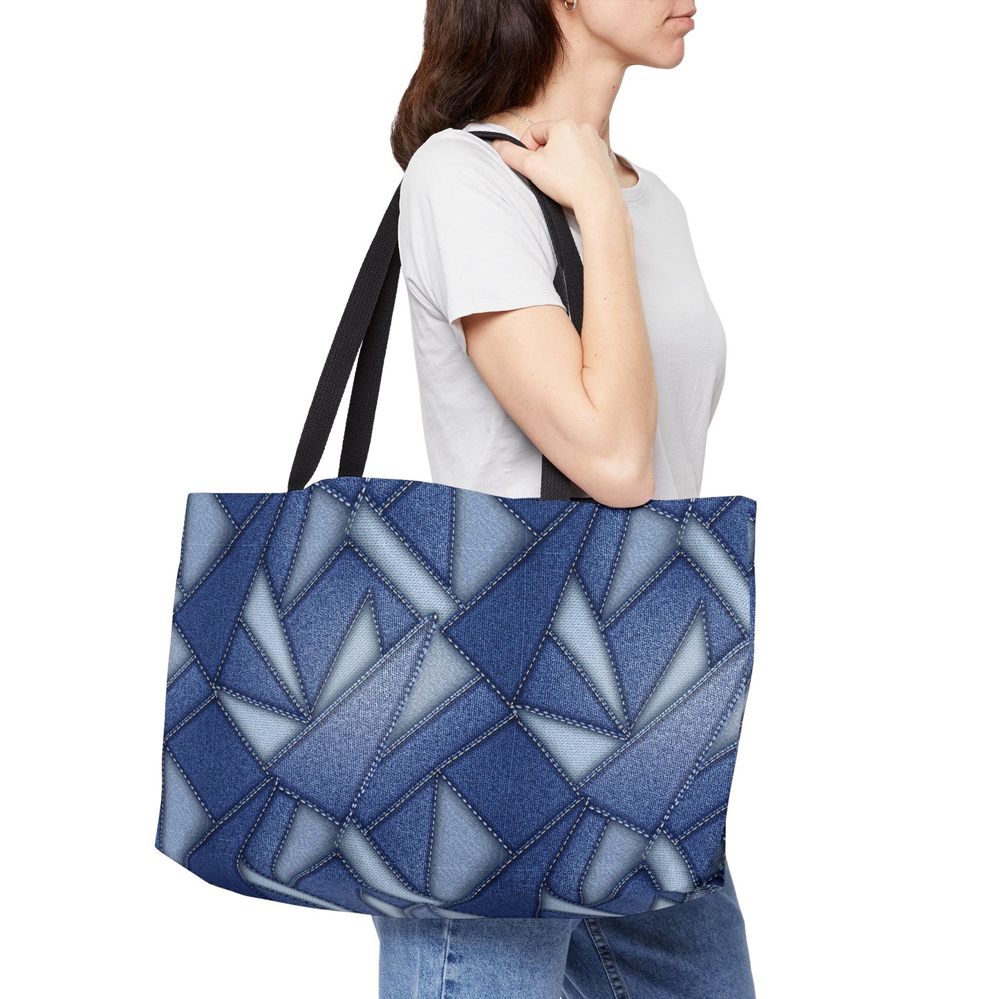 Denim Print Yoga Bag High-Quality 100% Spun Poly 24x13 Canvas Bag 87