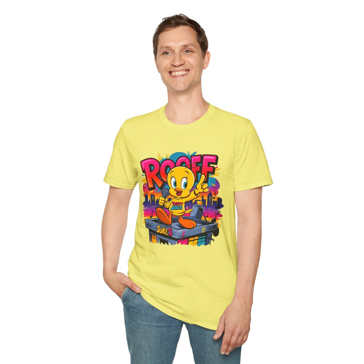 Unisex Cartoon T Shirt With Animation Funny Animals Tee Softstyle Gildan 64000 Cotton