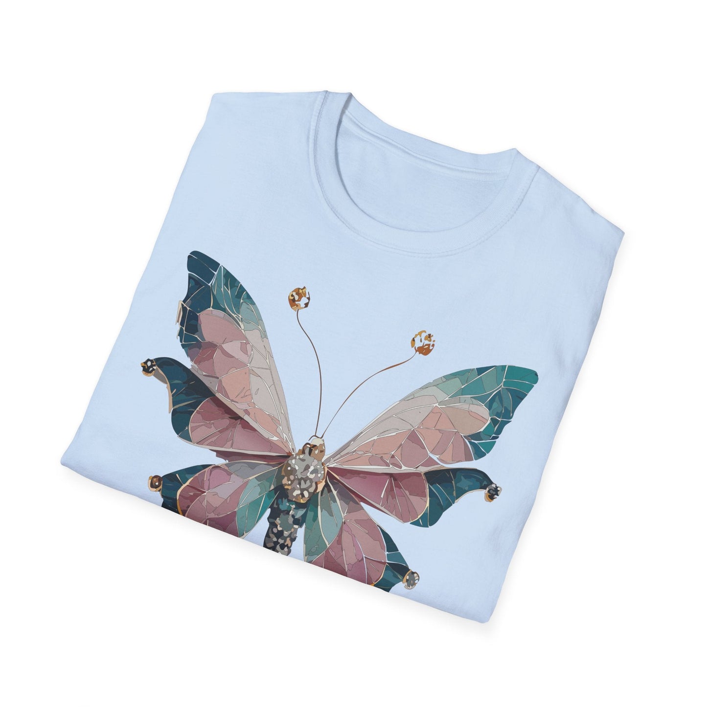 Butterfly Shirt Unisex T Shirt Monarch Print Gildan Softstyle 64000 100 Percent Ring Spun Cotton