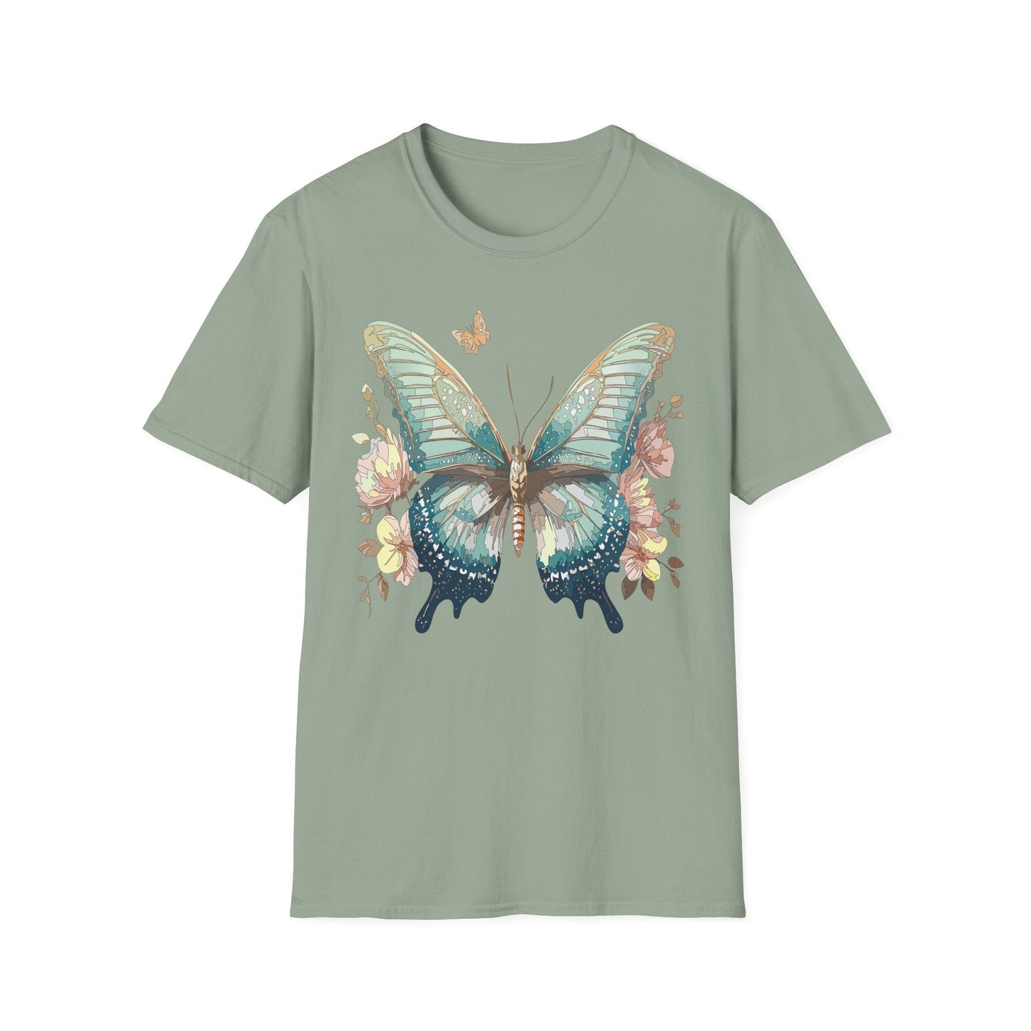 Butterfly Print Unisex T Shirt Monarch Design Softstyle 64000 Gildan Cotton Tee Quality