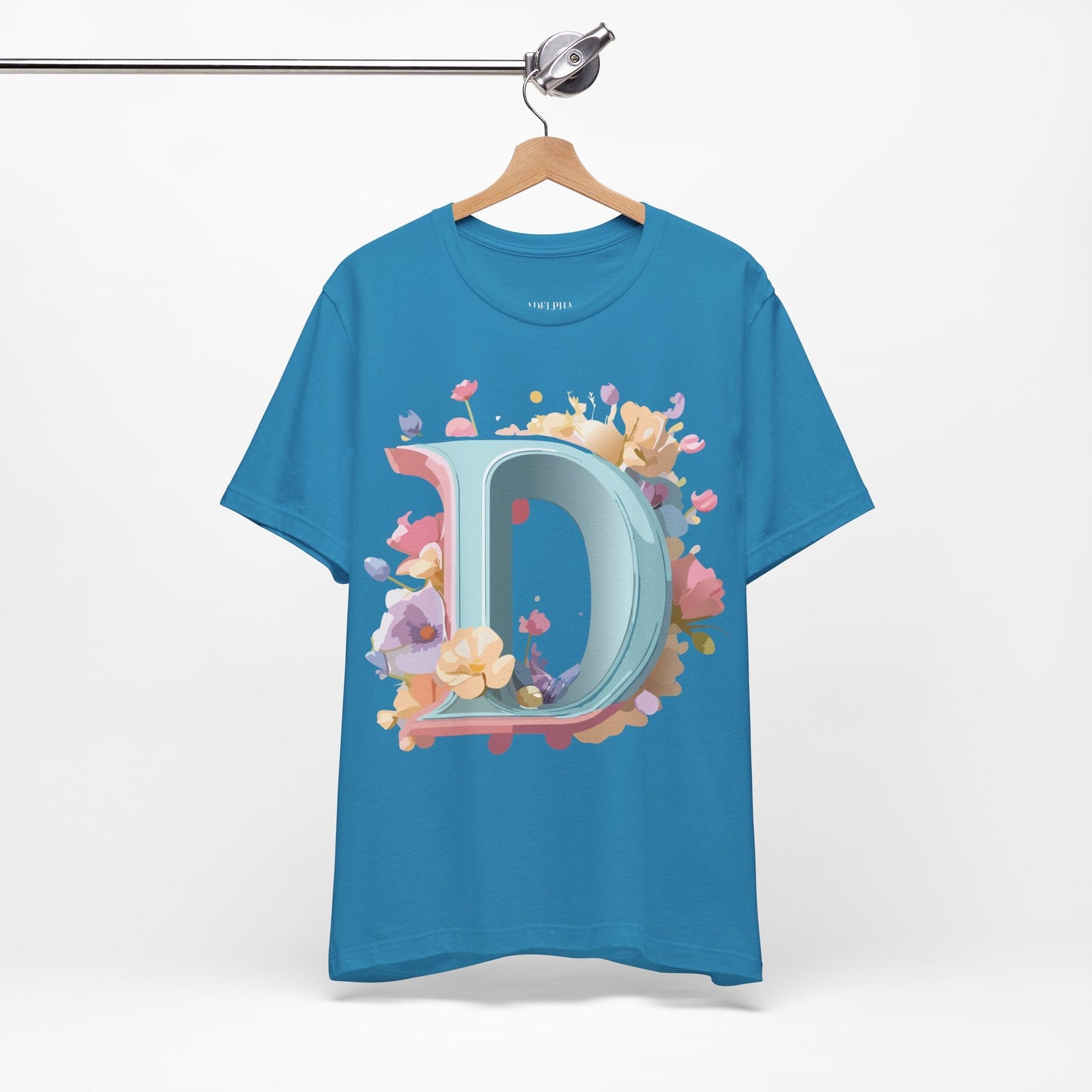 Letter D Graphic Tee Unisex Jersey Short Sleeve By Adelpha Vintage Inspired Artwork