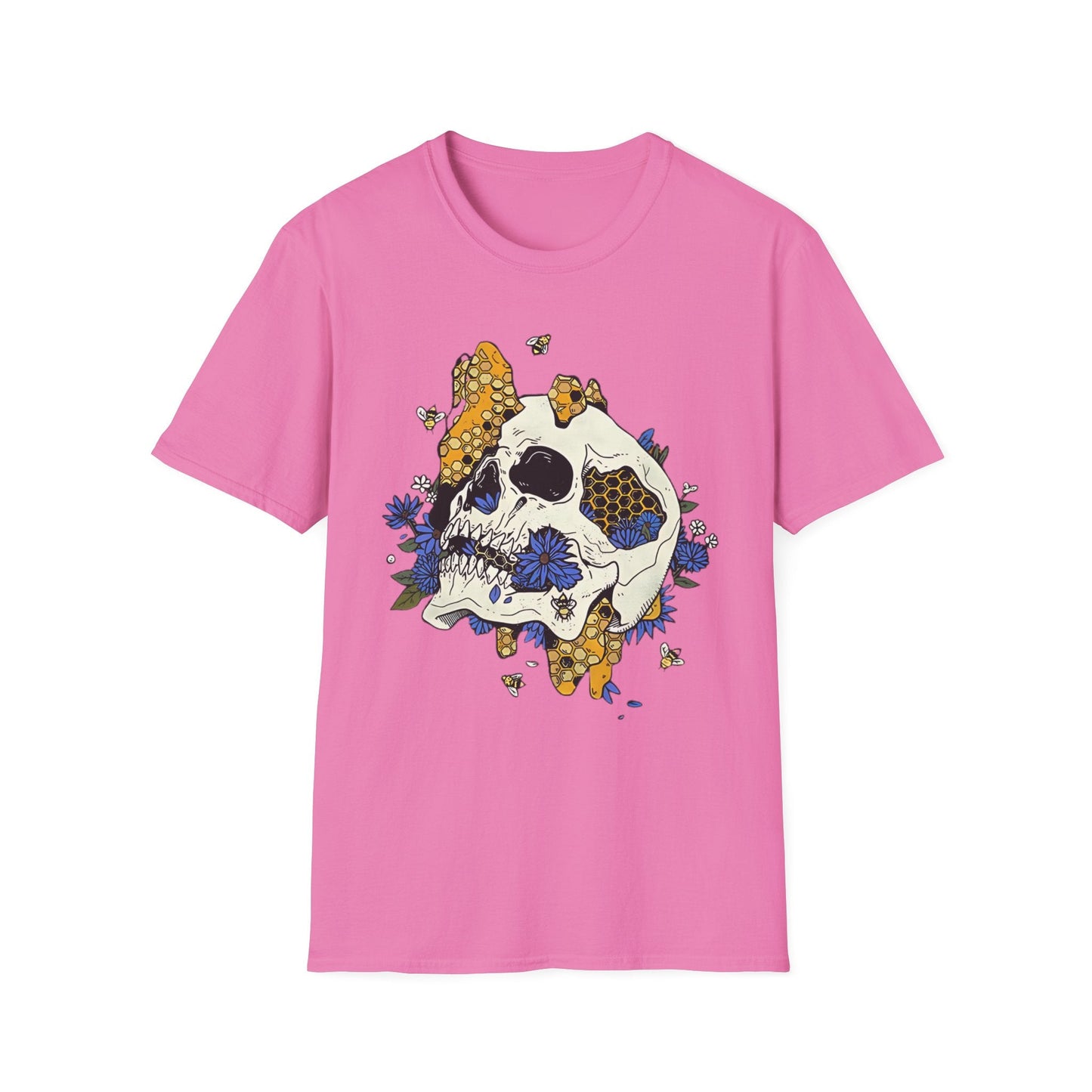 Skull Tee Shirt Unisex Skeleton Design Gildan Softstyle 64000 100 Percent Ring Spun Cotton Tee