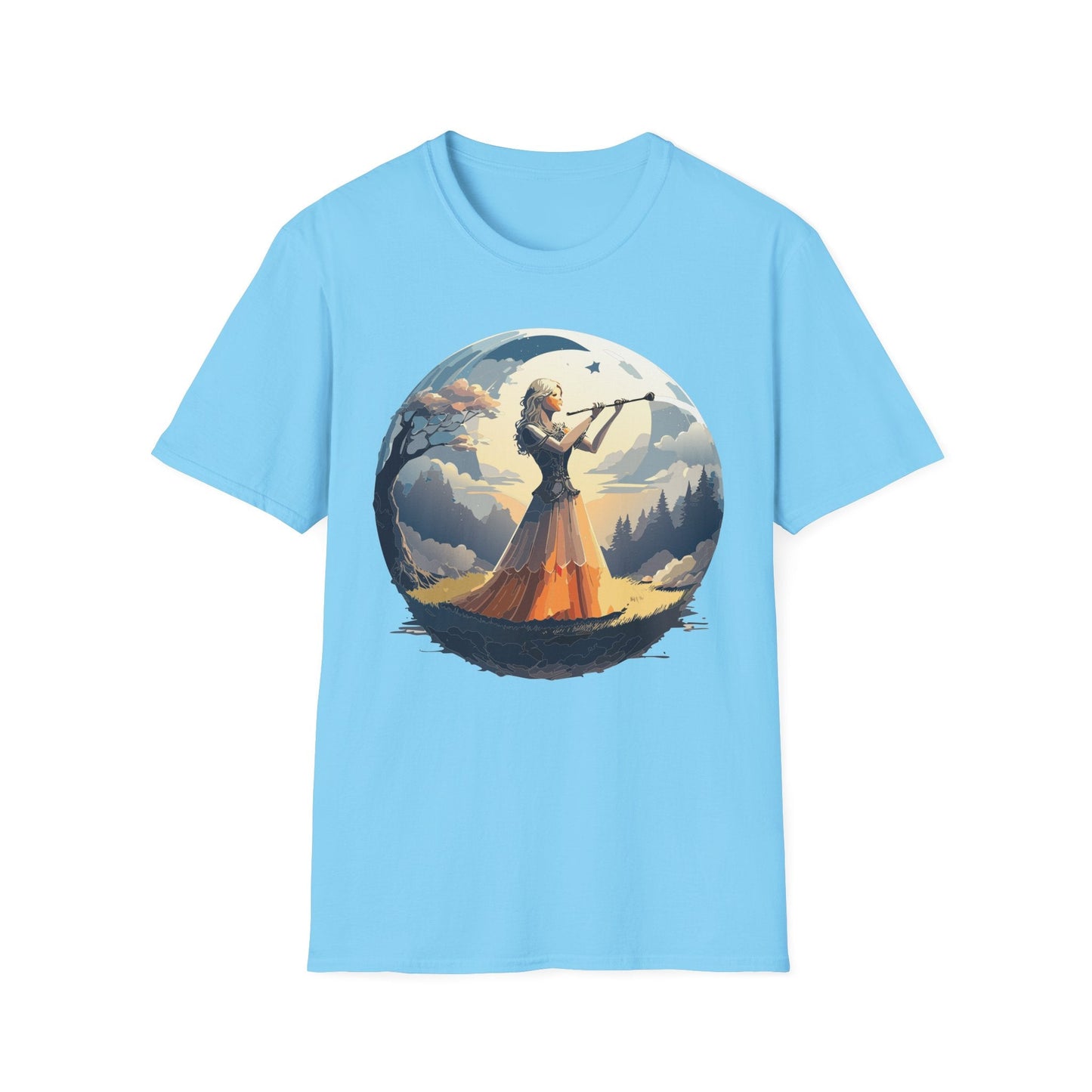 Unisex Softstyle Graphic T Shirt 100 Percent Ring Spun Cotton Art Design Tee For Women