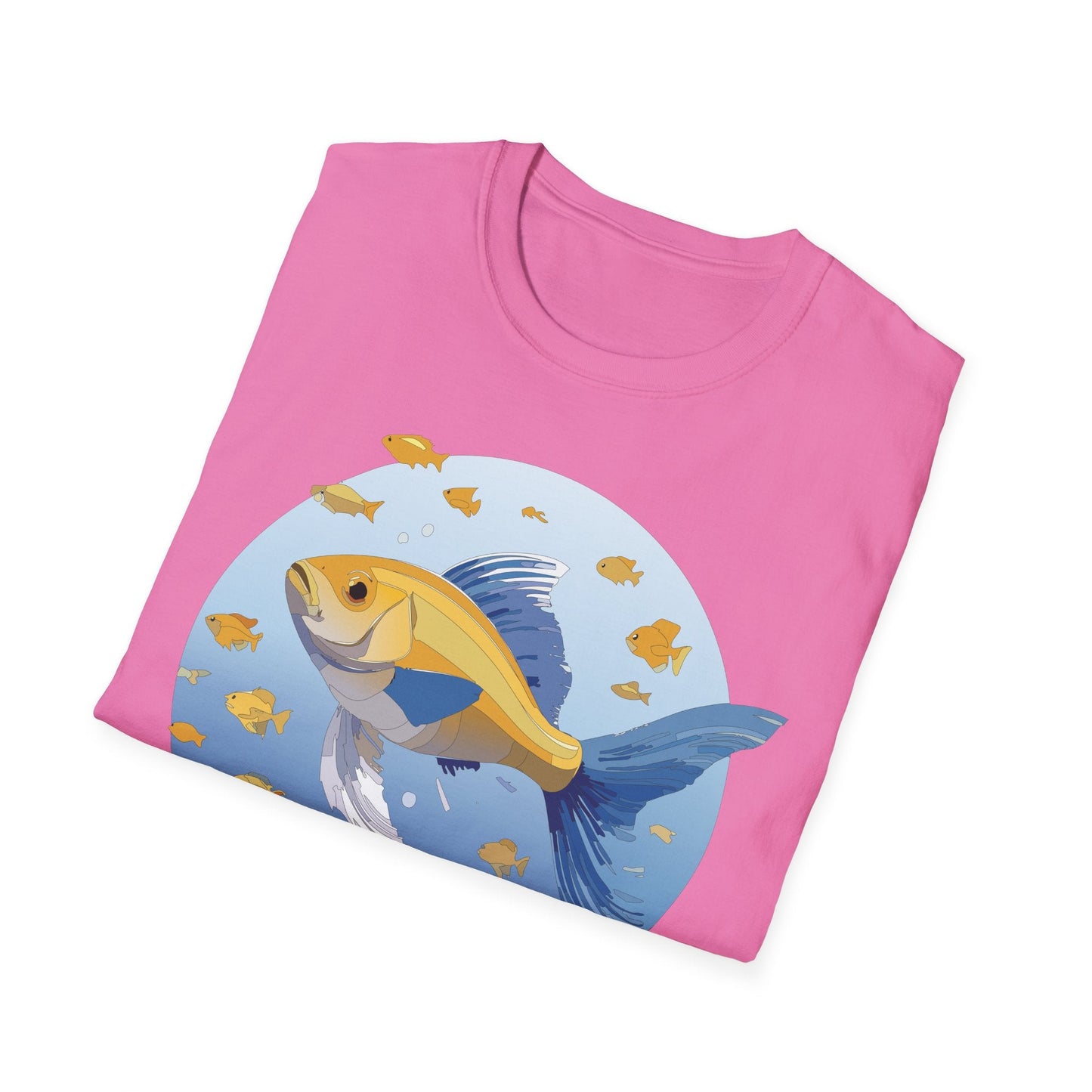 Fish Art Graphic Tee Shirt For Men And Women Unisex Cotton Softstyle Tee With Fish Artwork Design