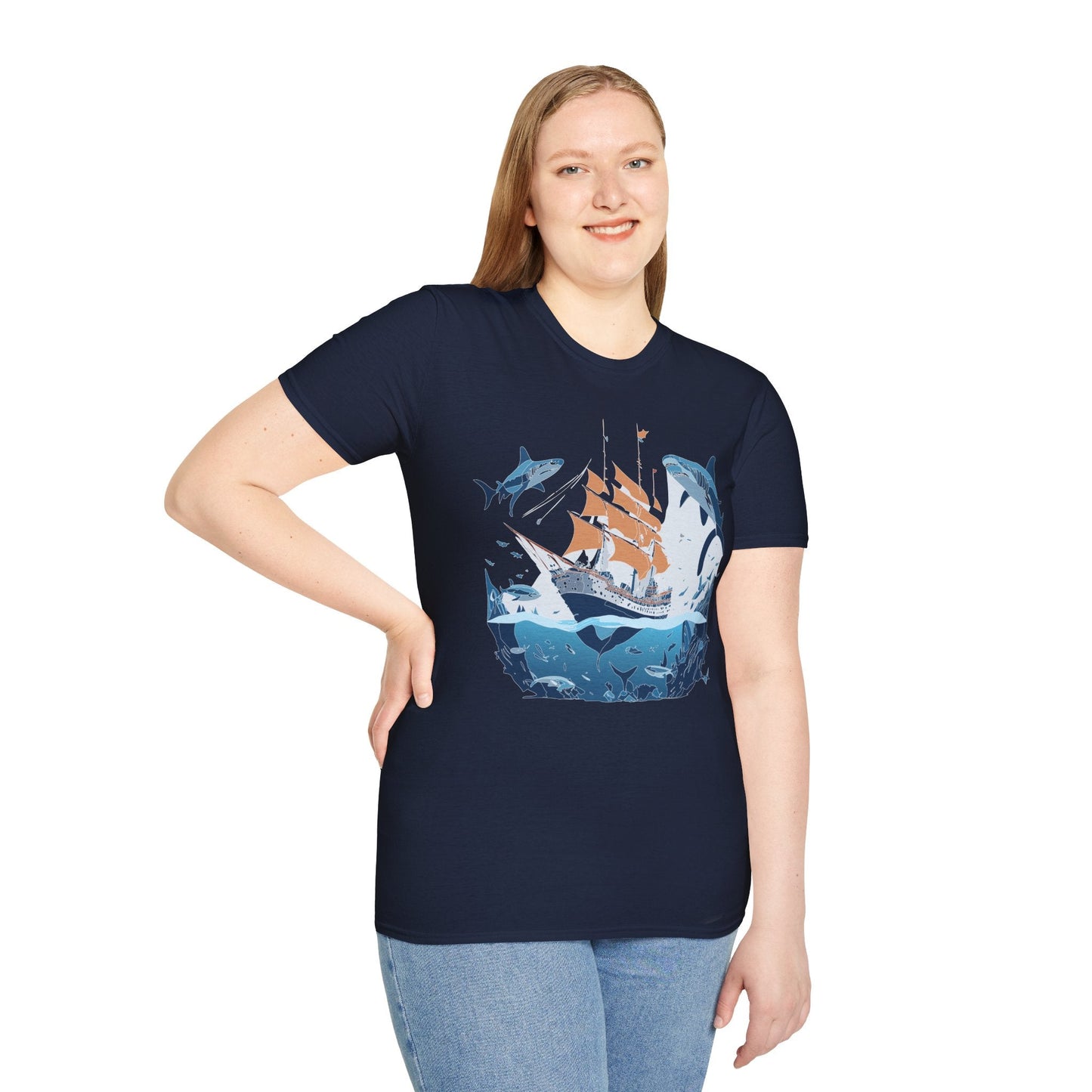Ocean Graphic Unisex Softstyle Cotton Tee 18