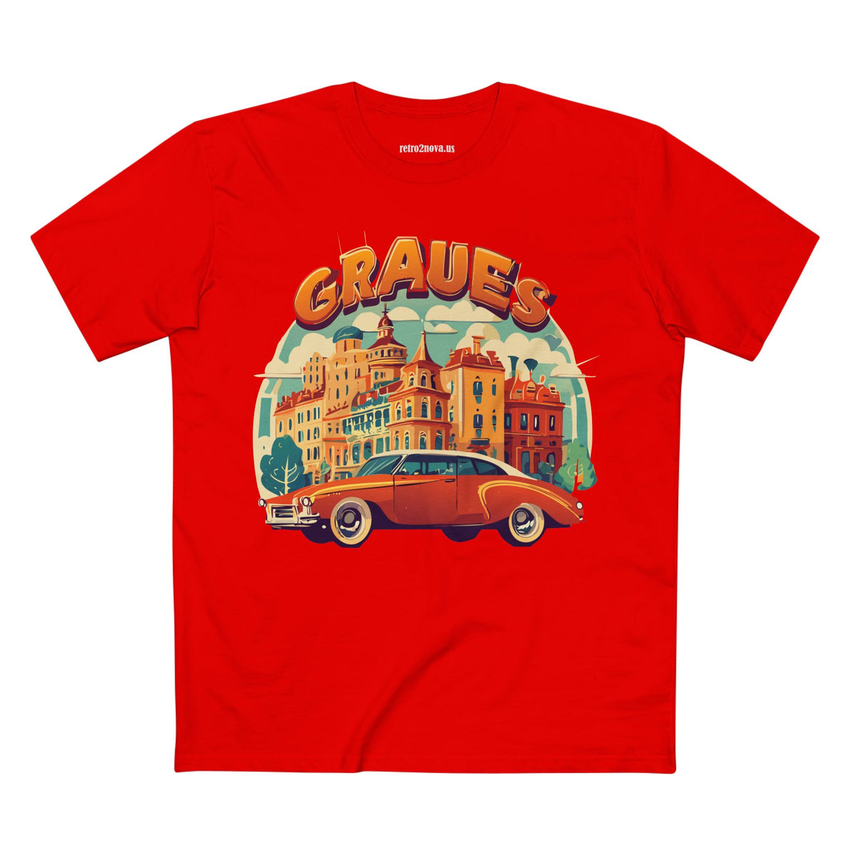 Retro Car Vintage Graphic Tee Staple Unisex 100 Cotton Tee Shirt - RC-25