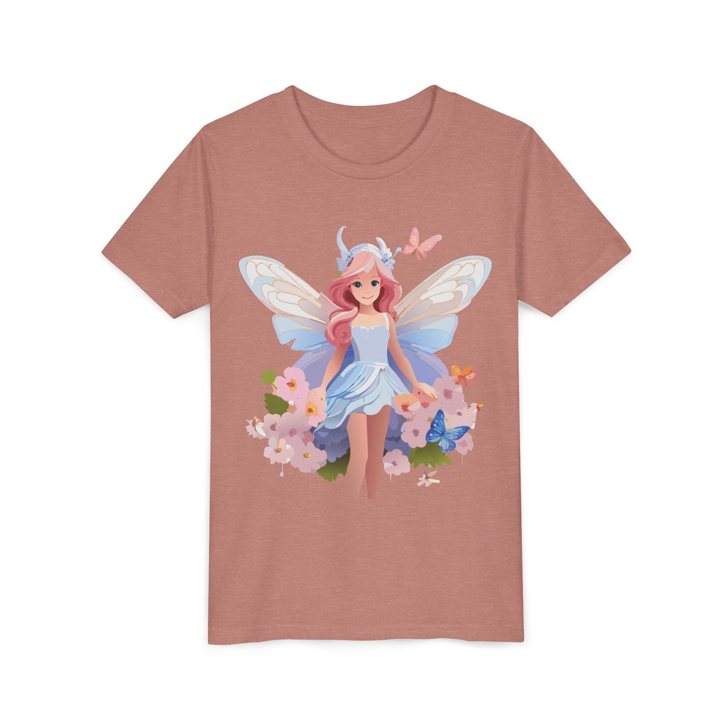 Enchanting Fairy Floral Youth Short Sleeve Tee - Perfect for Spring Celebrations (9-14)