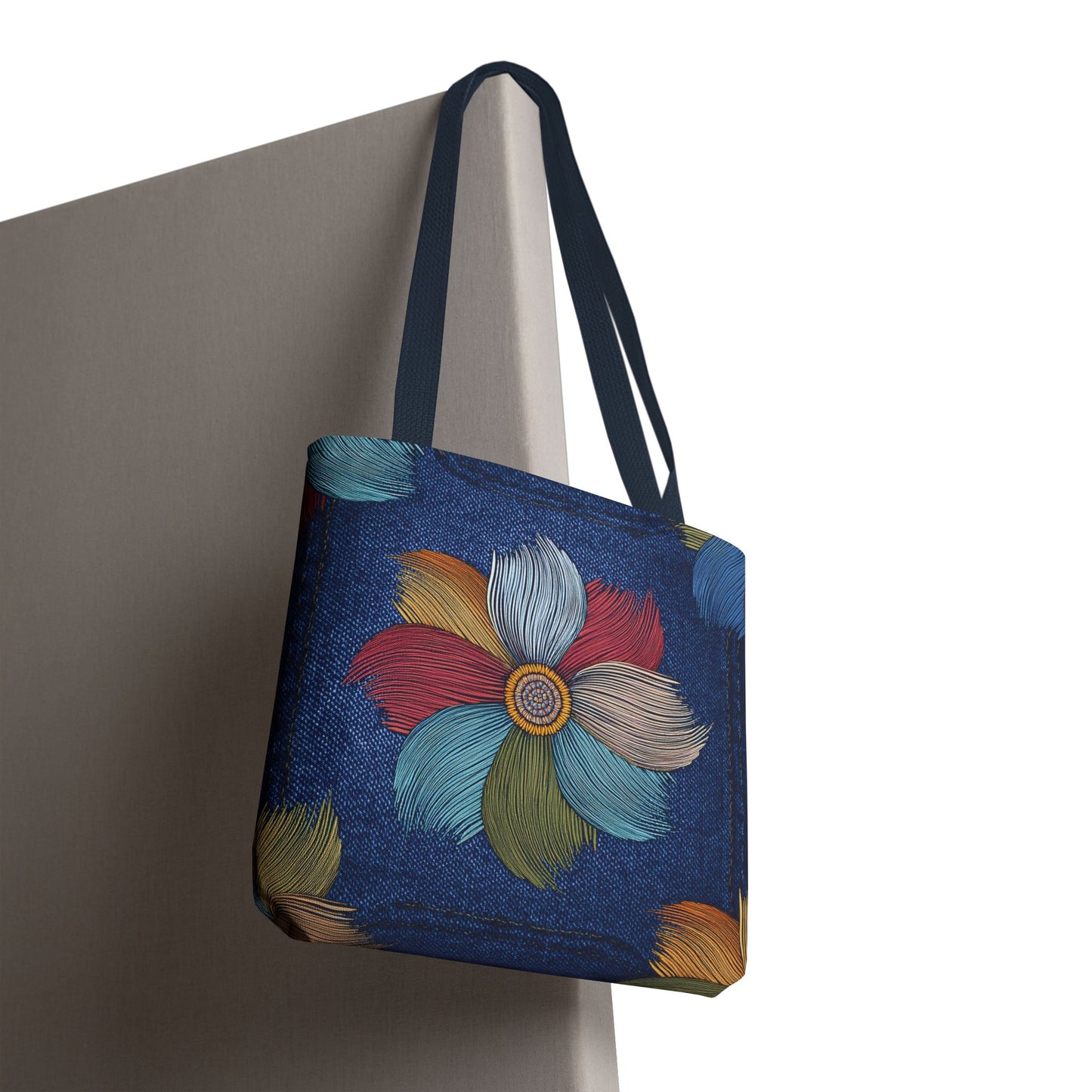 Denim Fabric Imitation Print Unisex Canvas Bag Poly Spun 3 Sizes Tote Bag 175