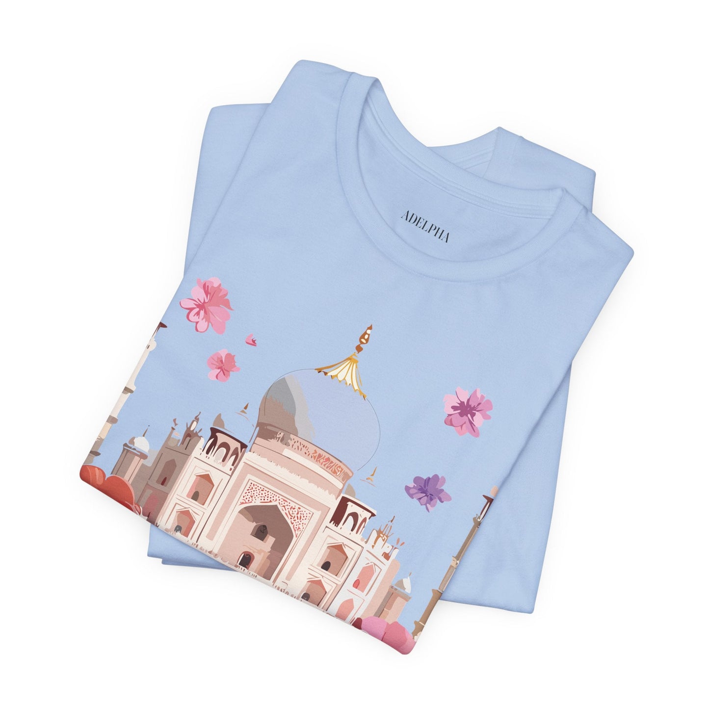 Taj Mahal Graphic Tee Unisex Short Sleeve Shirt By Adelpha With Vintage Inspired Artwork