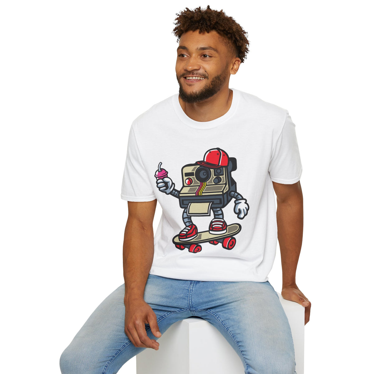Unisex Cotton T-Shirt with Cartoon Graphic Design