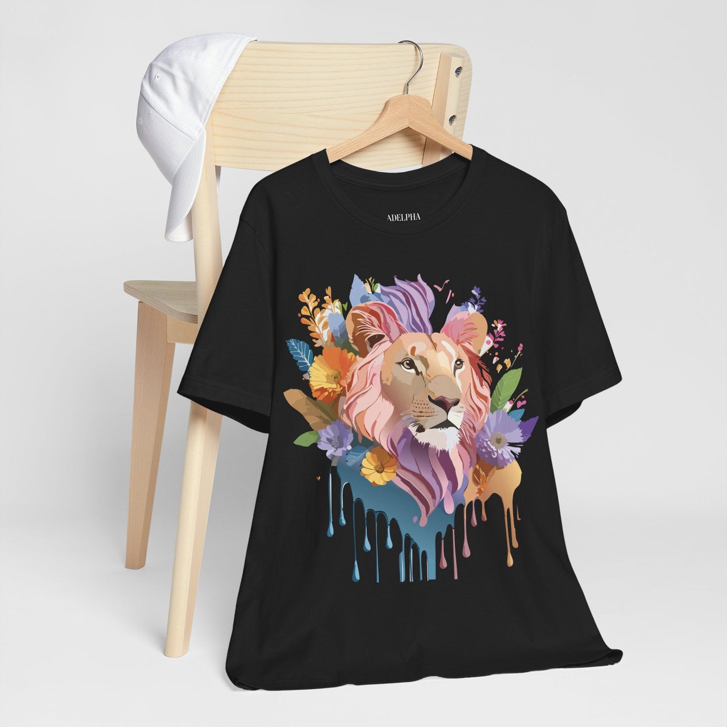 Lion Graphic Tee Unisex Short Sleeve Art Design From Adelpha Premium Vintage Inspired Tee