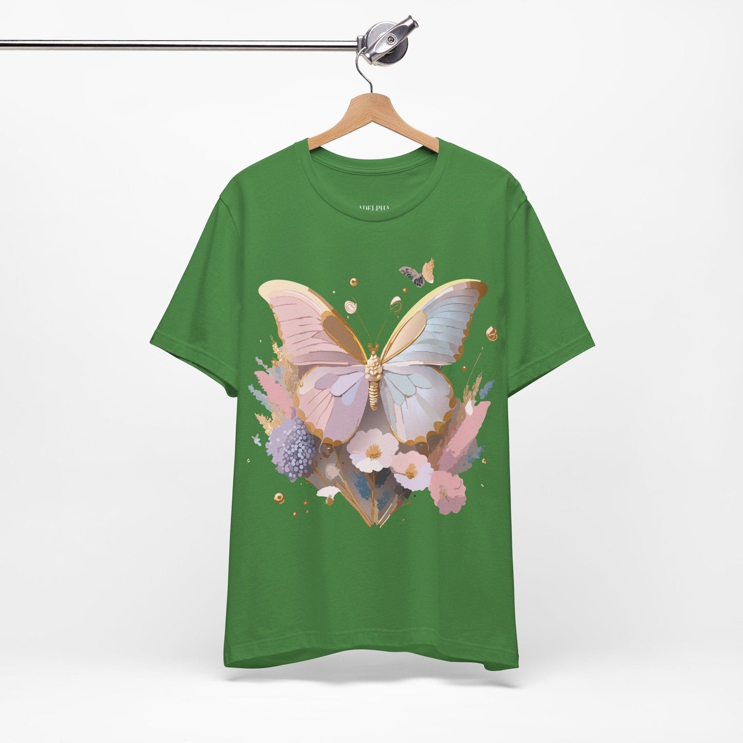 Butterfly Graphic Unisex 100 Cotton Lightweight Vintage Floral Design Jersey Tee 12