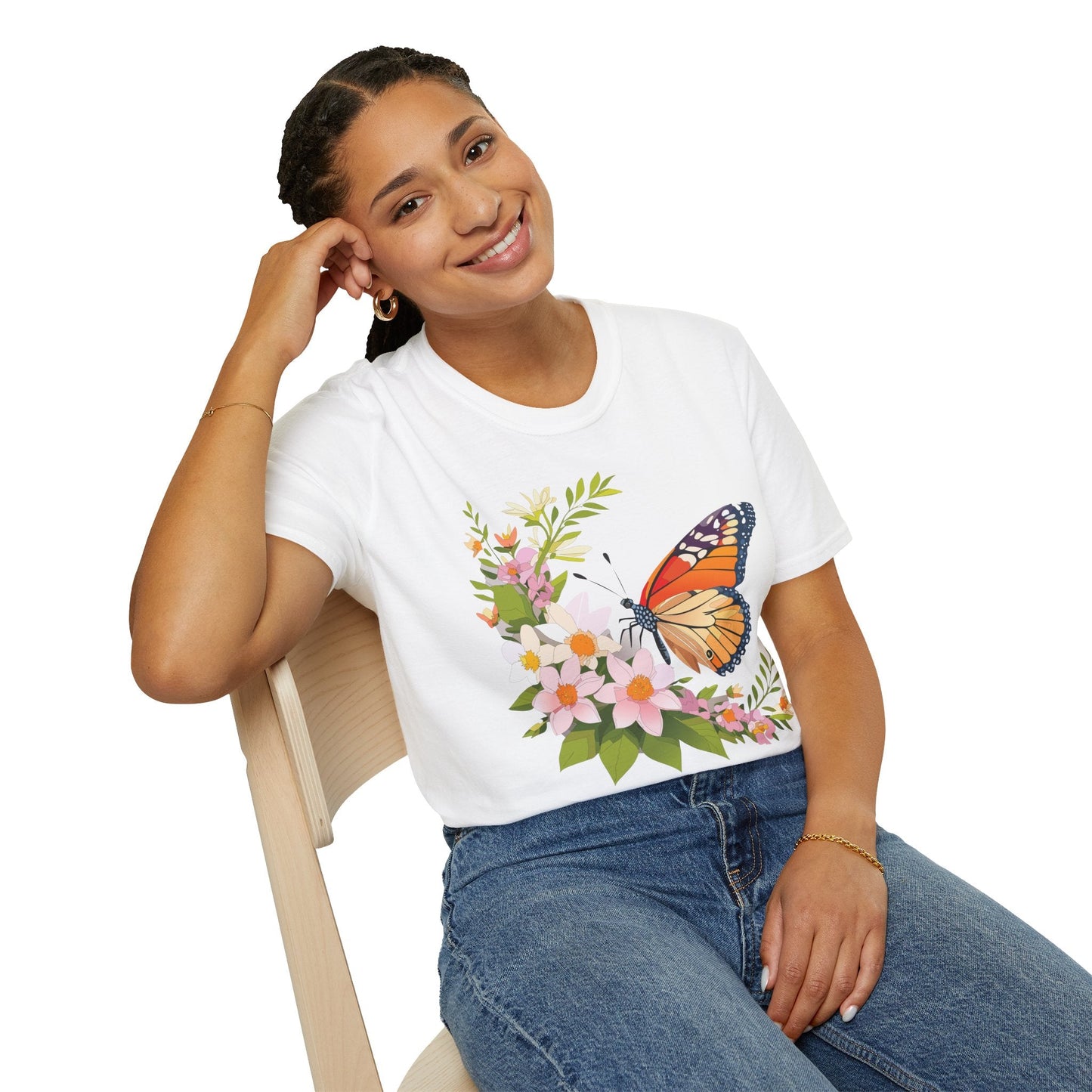 Monarch Butterfly T Shirt Unisex Softstyle Gildan 64000 100 Percent Cotton Tee Breathable
