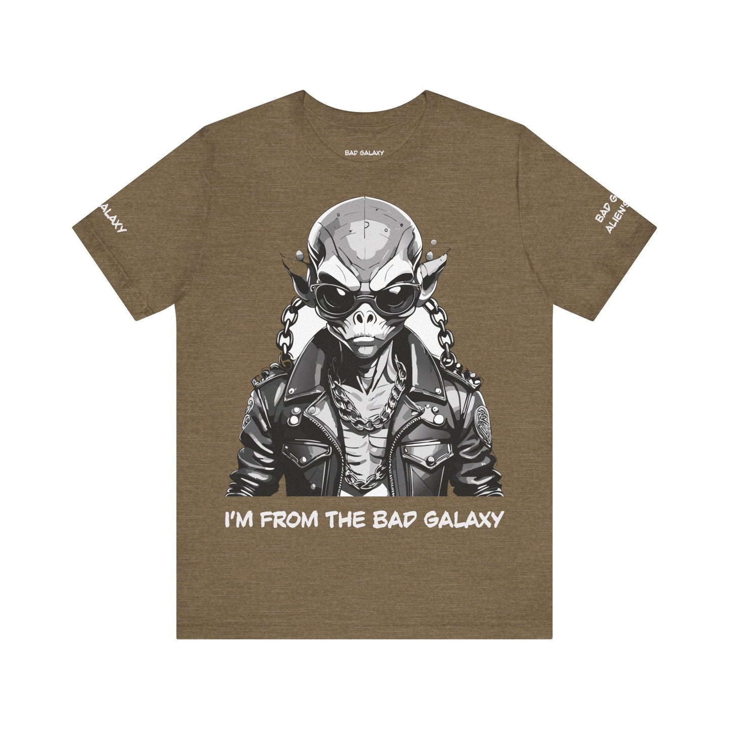 Graphic Cotton T Shirt Unisex Short Sleeve Alien Artwork By Bad Galaxy Premium Everyday Wear