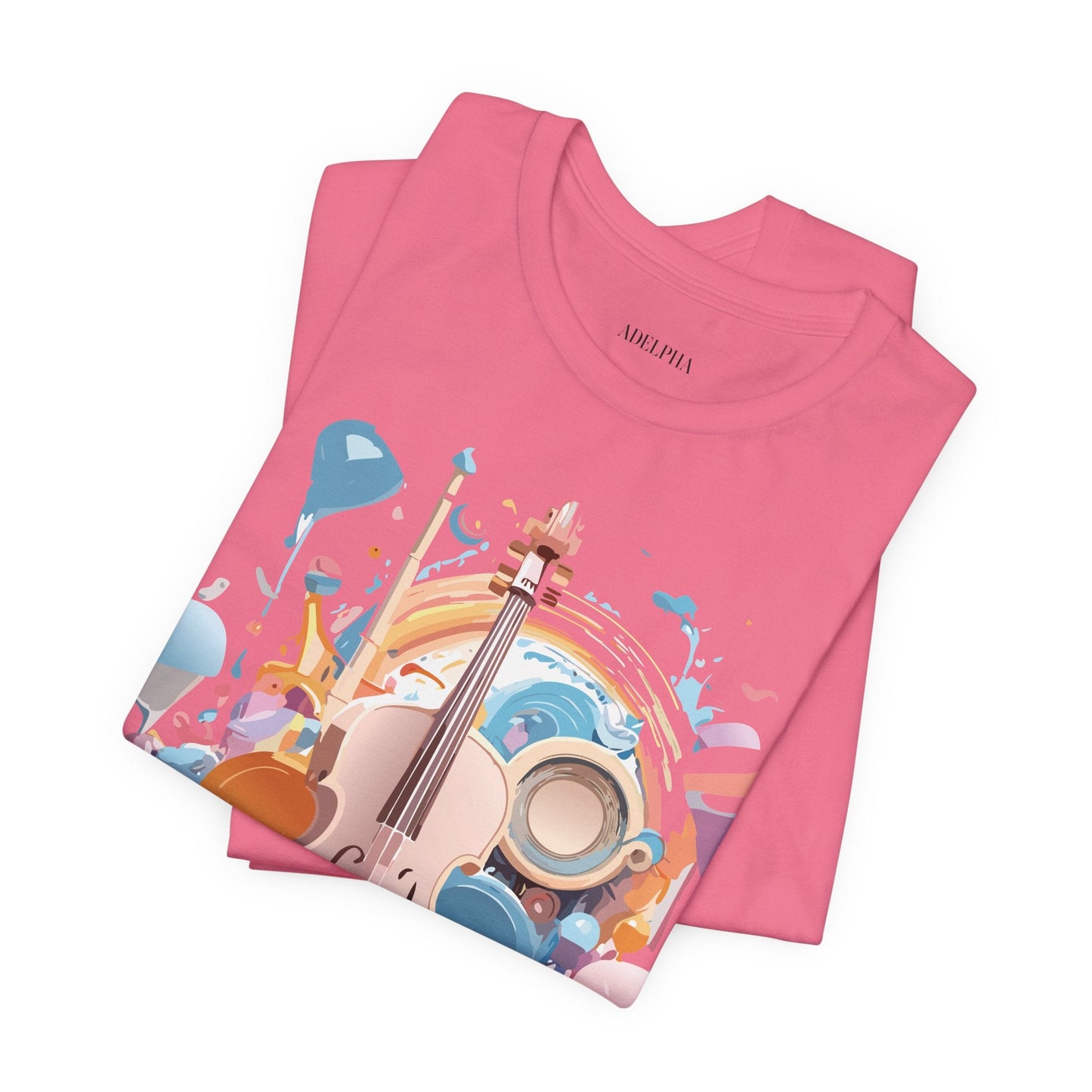 Music Graphic Unisex 100 Cotton Vintage Art with Musical Elements Tee 80