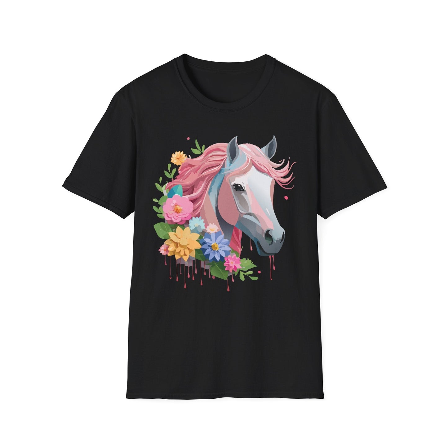 Unisex Horse Shirt Softstyle Cotton Tee With Animal Print Design