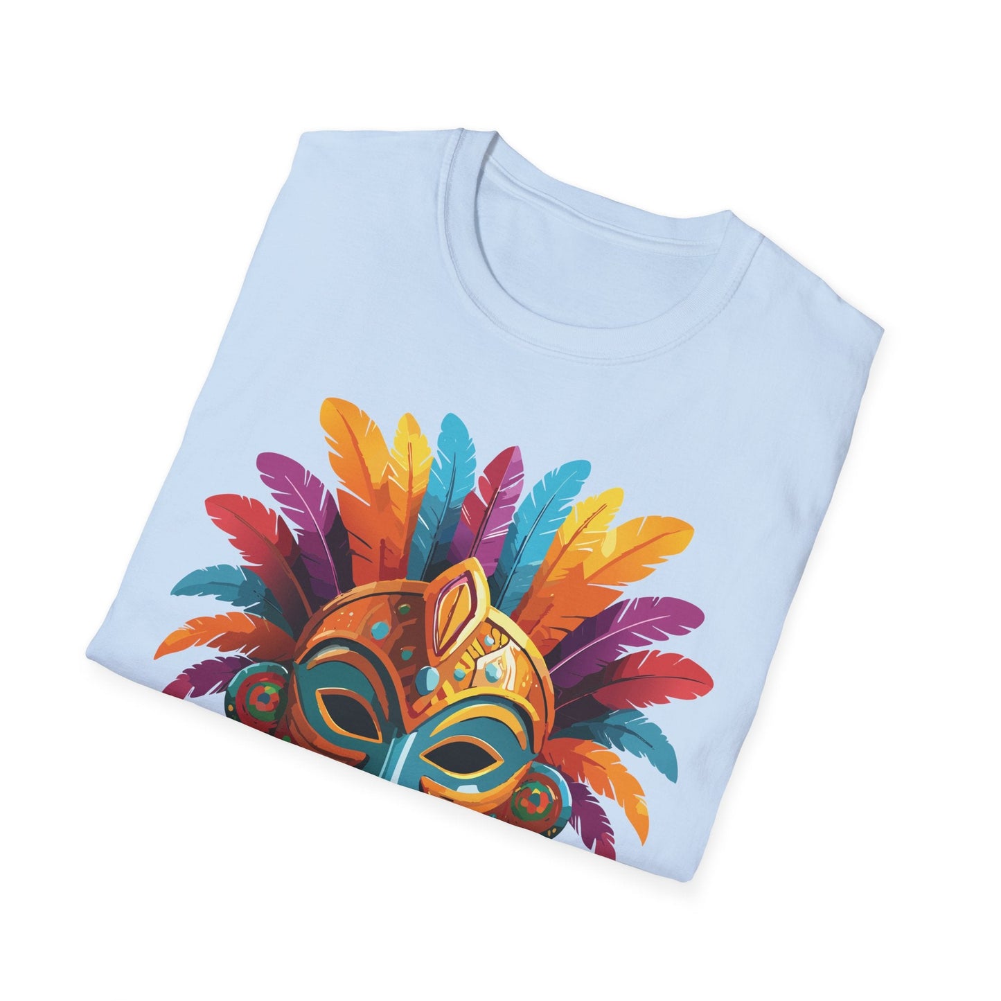 Unisex Gildan Mask T Shirt Softstyle 64000 With Art Design Lightweight Cotton Tee