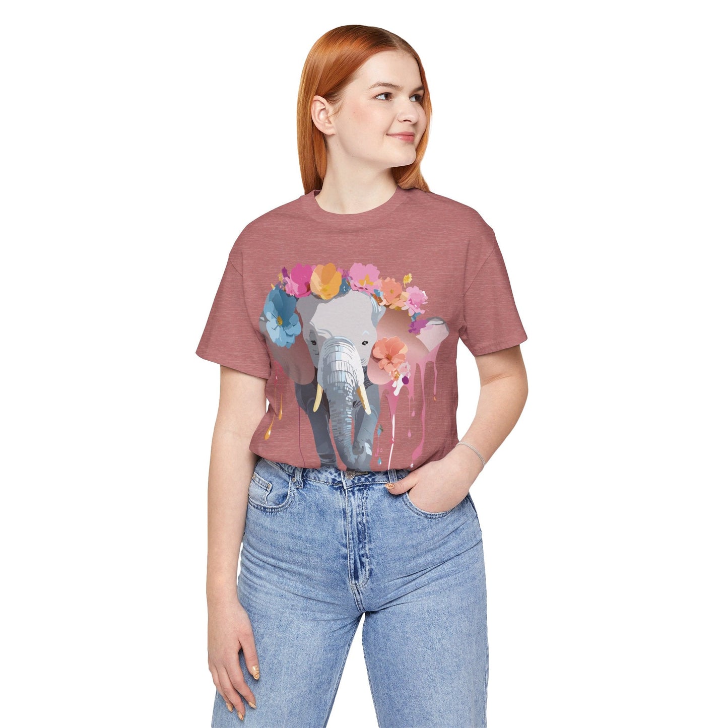 Adelpha Elephant Graphic Tee Unisex Short Sleeve Jersey Shirt With Vintage Artwork