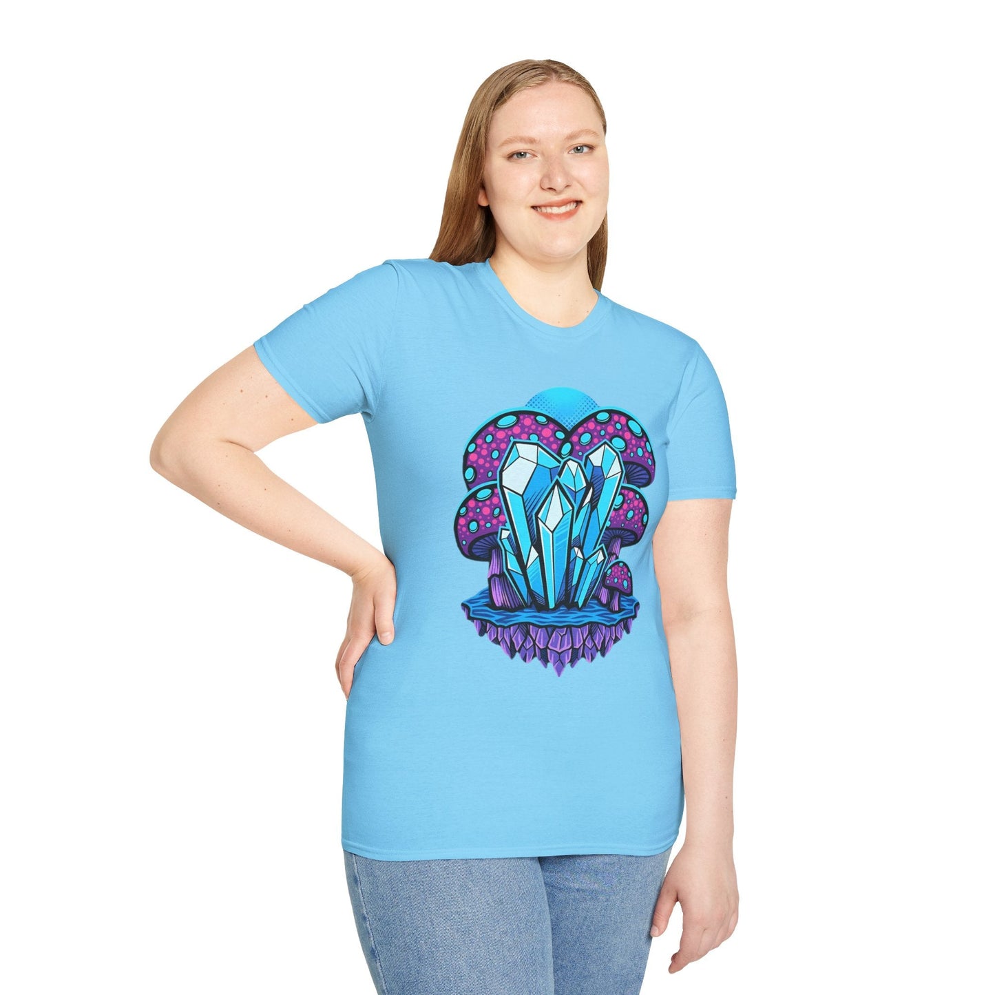 Mashroom Tee Shirt Softstyle Gildan 64000 100 Percent Ring Spun Cotton Breathable Funny Fungus