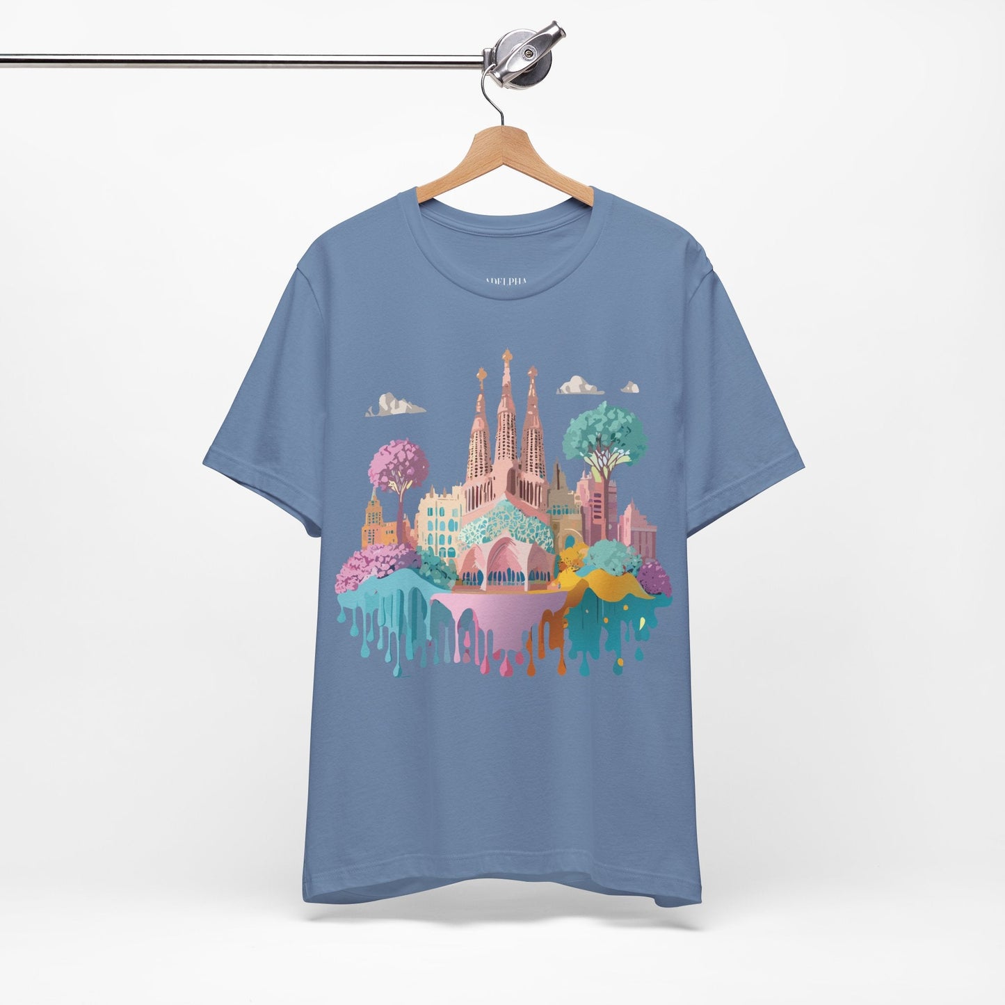 Barcelona Tourist Shirt Unisex Graphic Tee Featuring Original Vintage Art Adelpha