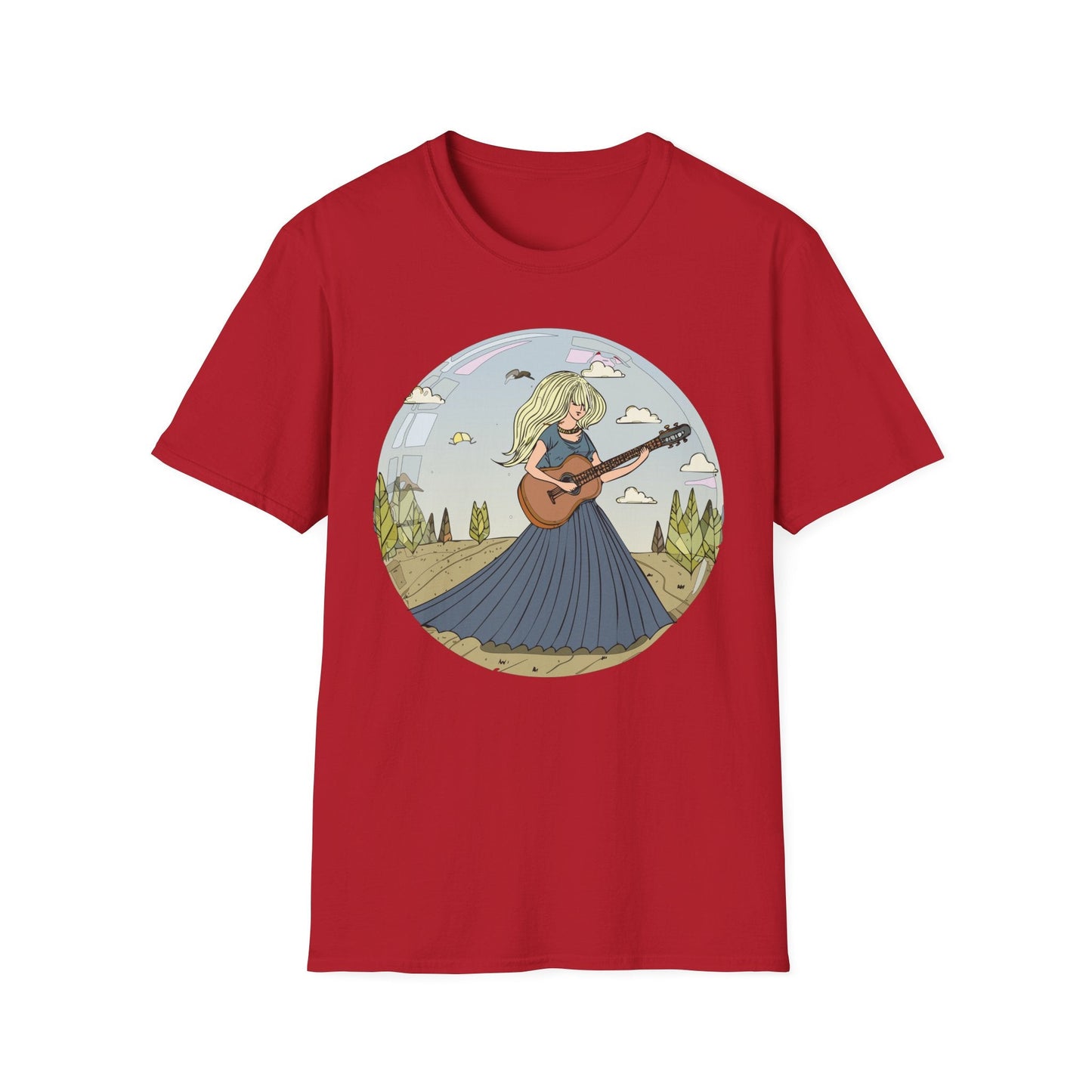 Womens Graphic T Shirt Art Design Tee Softstyle Cotton Ring-Spun Unisex Short Sleeve
